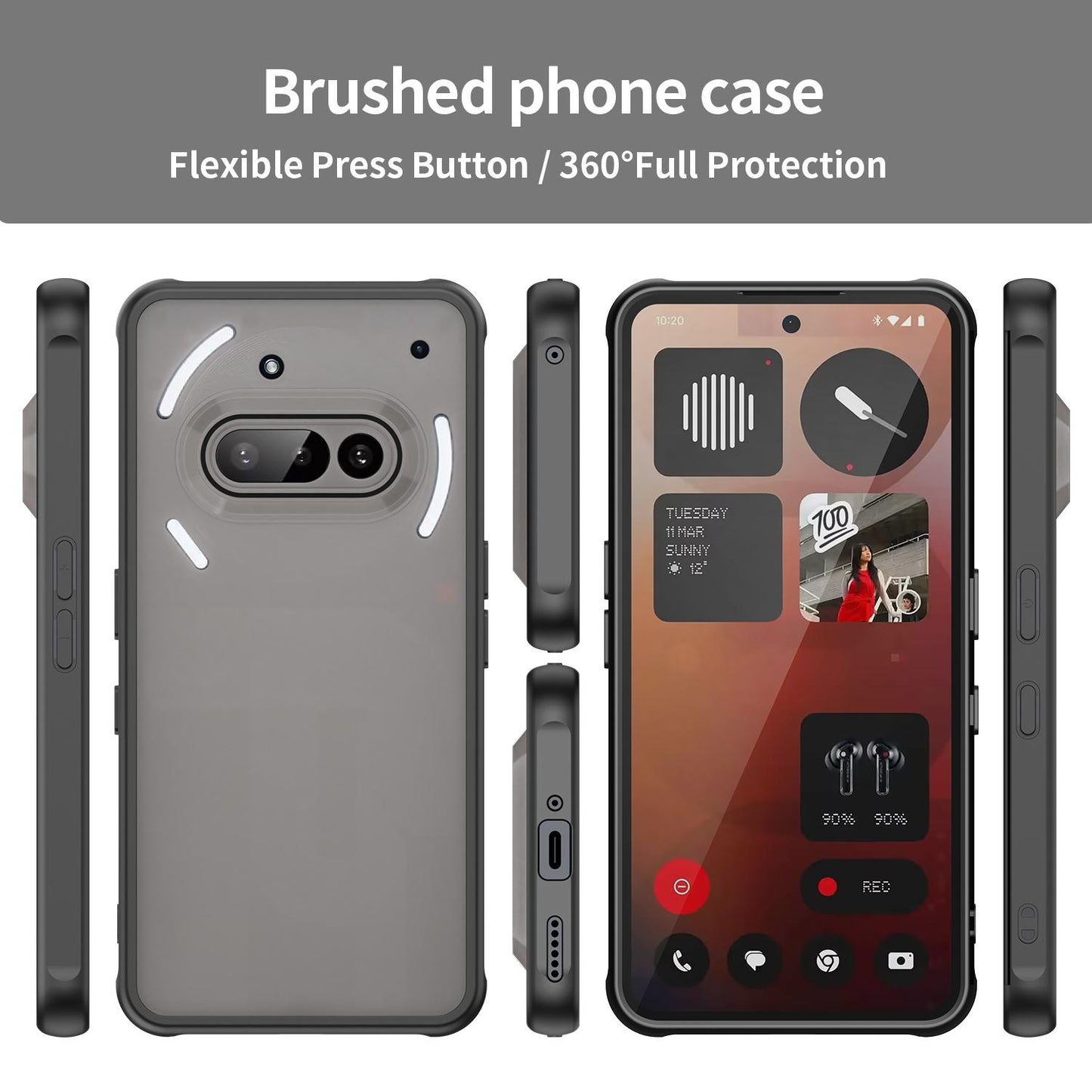 Nothing Phone 3a TPU Hybrid PC Frosted Phone Case with Durable Scratch, Dirt & Wear Protection, Precise Cutouts, Lightweight Easy-Fit Slim Cover