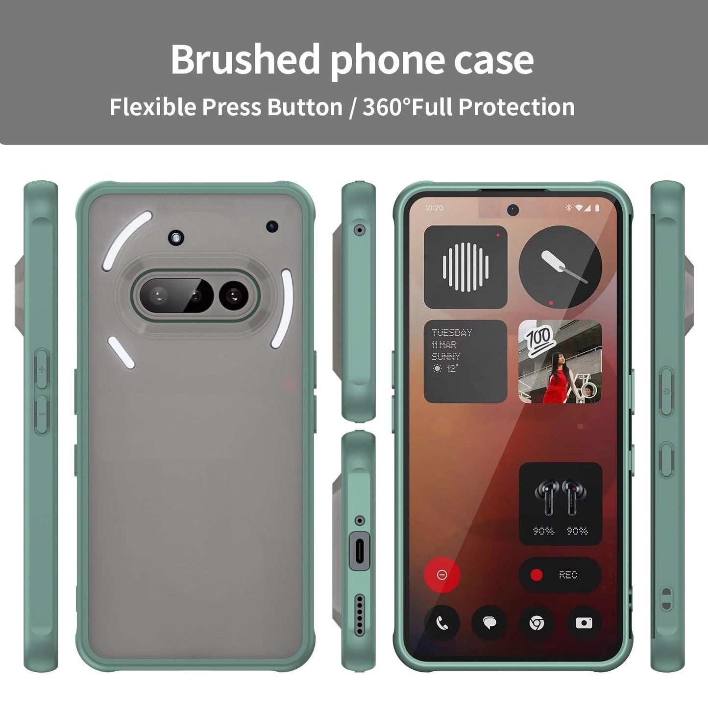 Nothing Phone 3a TPU Hybrid PC Frosted Phone Case with Durable Scratch, Dirt & Wear Protection, Precise Cutouts, Lightweight Easy-Fit Slim Cover