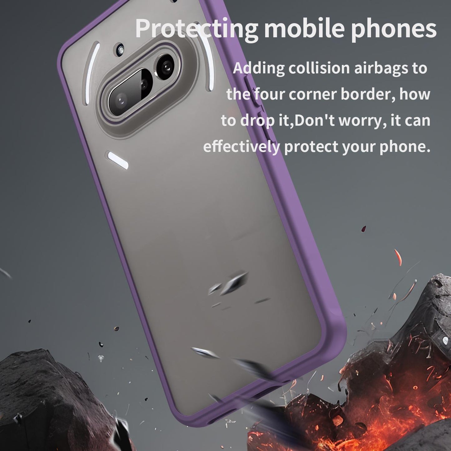 Nothing Phone 3a TPU Hybrid PC Frosted Phone Case with Durable Scratch, Dirt & Wear Protection, Precise Cutouts, Lightweight Easy-Fit Slim Cover