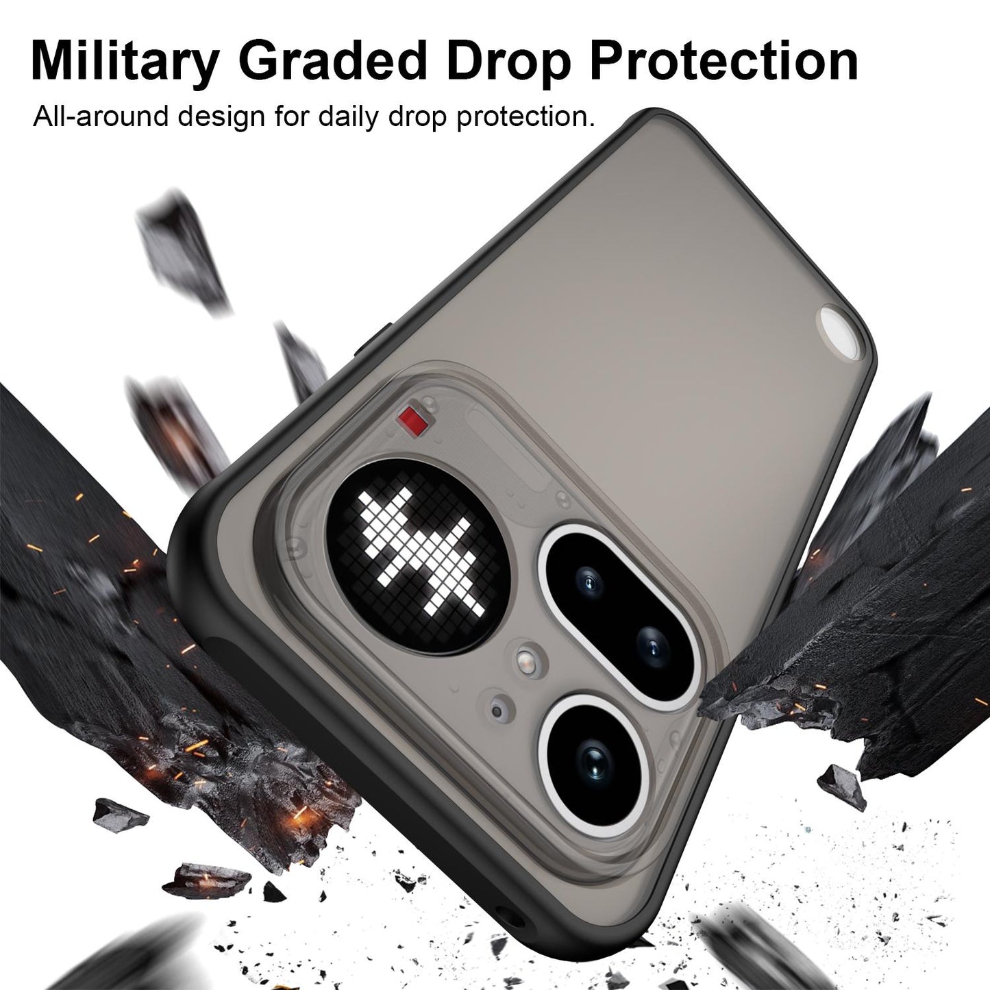 Nothing Phone 4a Pro TPU Hybrid PC Frosted Phone Case with Durable Scratch, Dirt & Wear Protection, Precise Cutouts, Lightweight Easy-Fit Slim Cover
