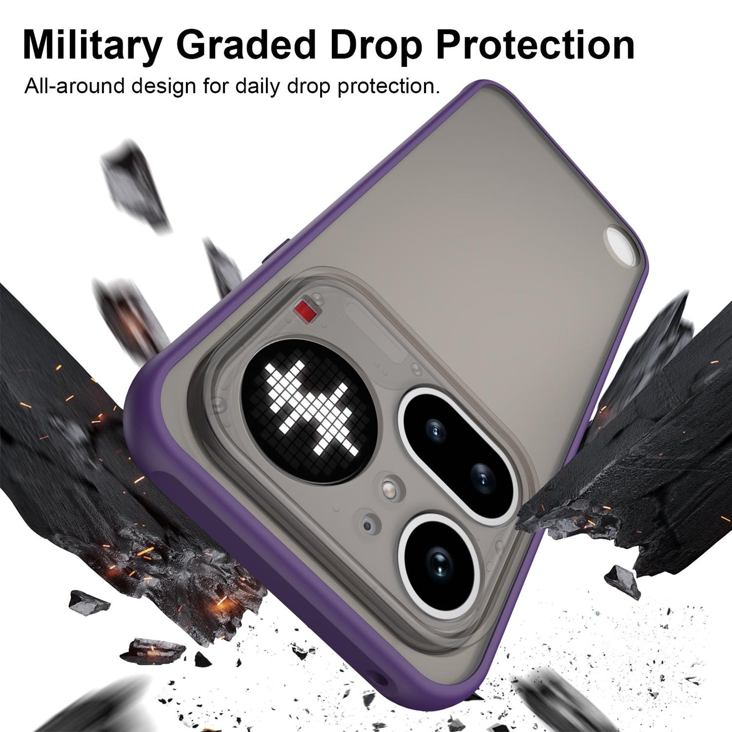 Nothing Phone 4a Pro TPU Hybrid PC Frosted Phone Case with Durable Scratch, Dirt & Wear Protection, Precise Cutouts, Lightweight Easy-Fit Slim Cover
