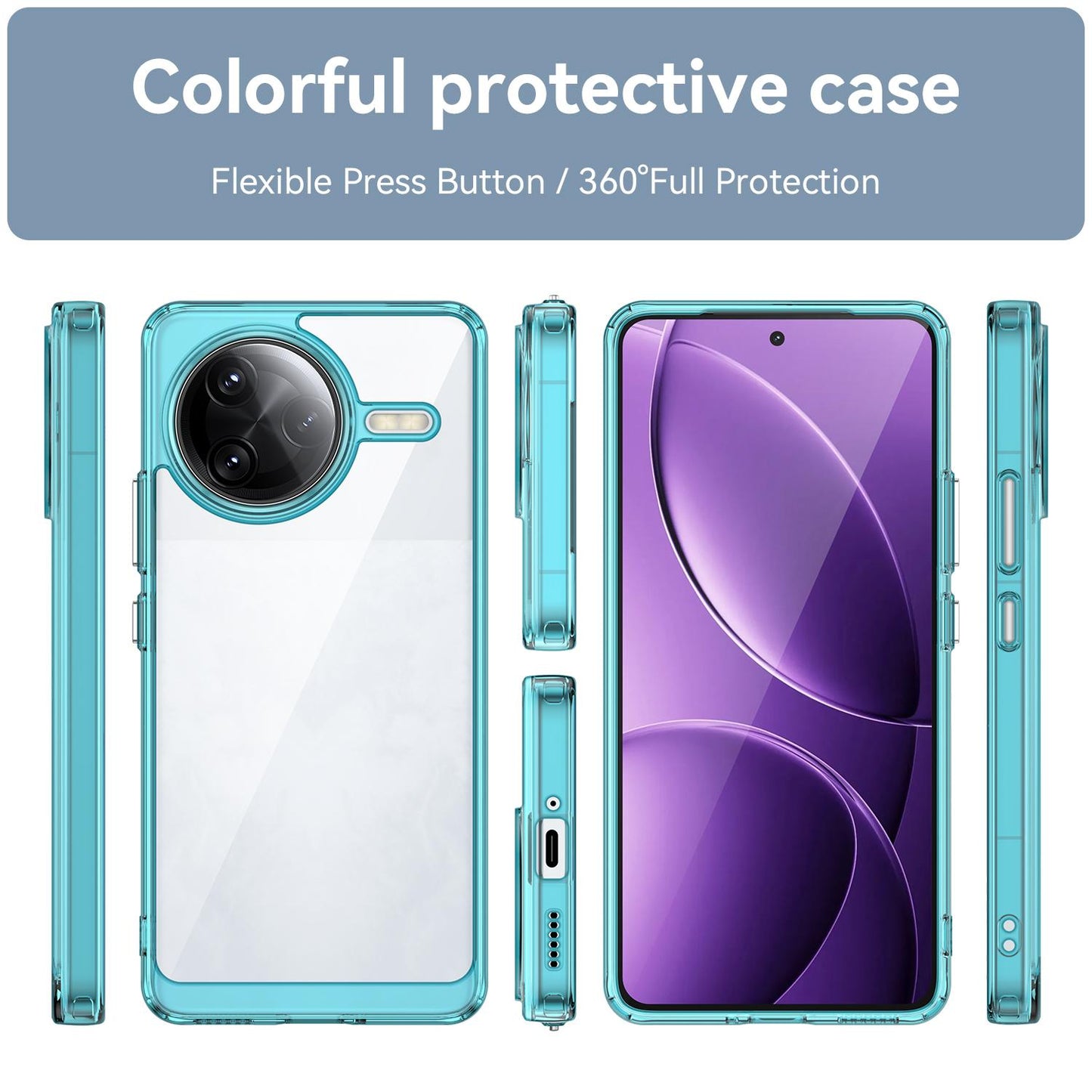 Xiaomi Poco F7 Ultra Acrylic Hybrid TPU Protective Phone Case, Colourful Series Shockproof Cover
