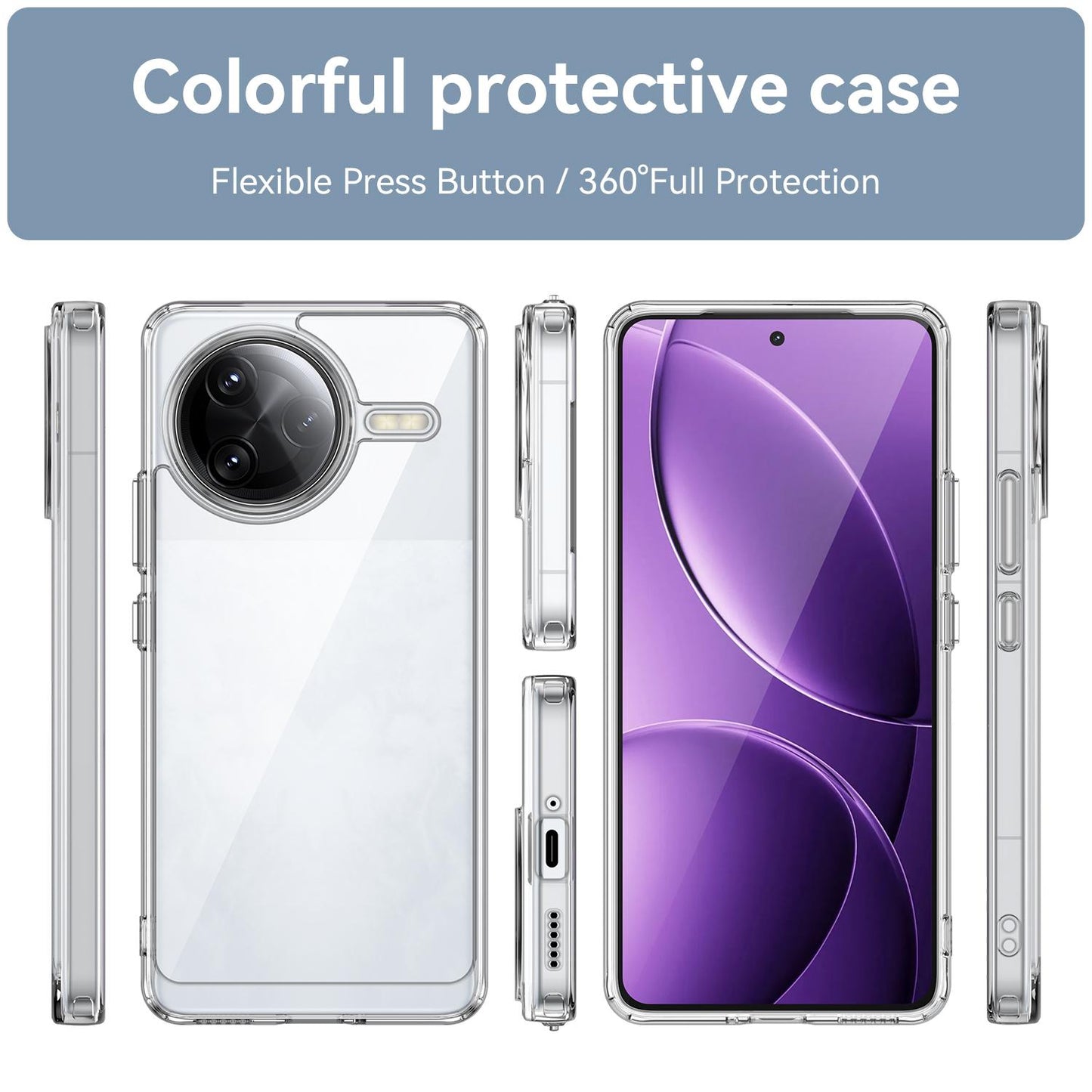 Xiaomi Poco F7 Ultra Acrylic Hybrid TPU Protective Phone Case, Colourful Series Shockproof Cover