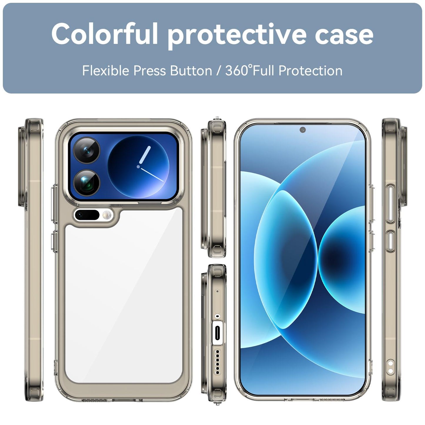 Xiaomi 17 Pro Max Acrylic Hybrid TPU Protective Phone Case, Colourful Series Shockproof Cover