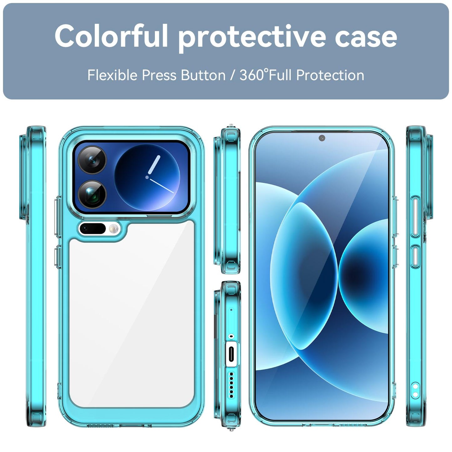 Xiaomi 17 Pro Max Acrylic Hybrid TPU Protective Phone Case, Colourful Series Shockproof Cover
