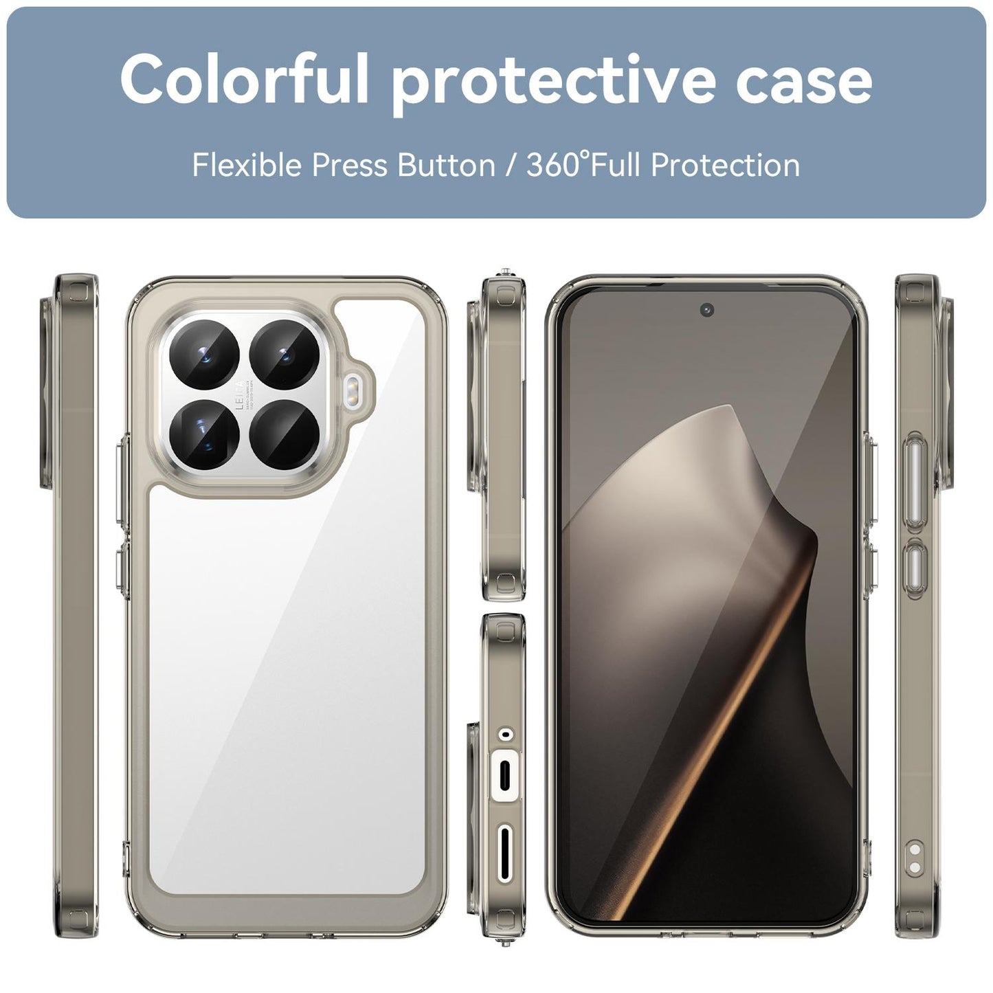Xiaomi 15T Pro 5G Acrylic Hybrid TPU Protective Phone Case, Colourful Series Shockproof Cover