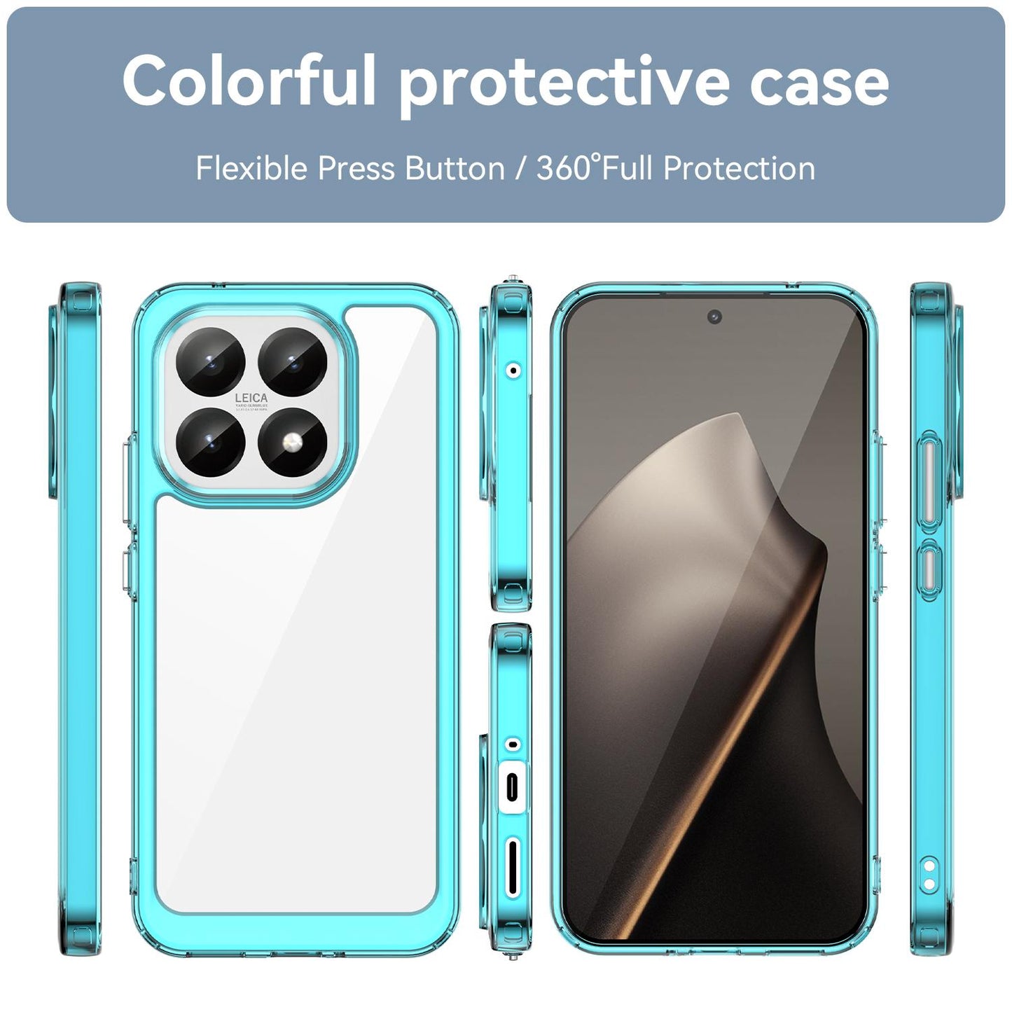 Xiaomi 15T 5G Acrylic Hybrid TPU Protective Phone Case, Colourful Series Shockproof Cover