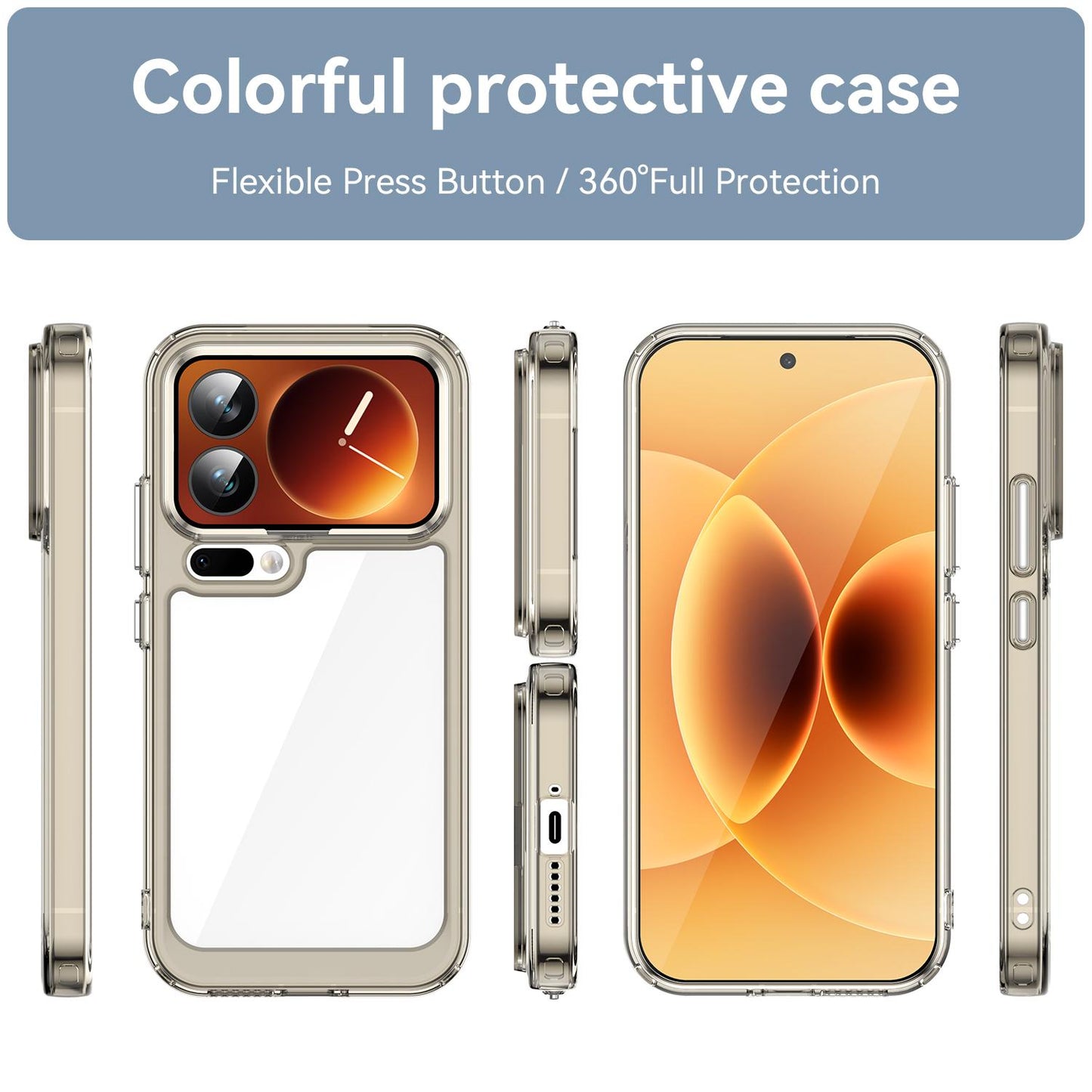 Xiaomi 17 Pro Acrylic Hybrid TPU Protective Phone Case, Colourful Series Shockproof Cover