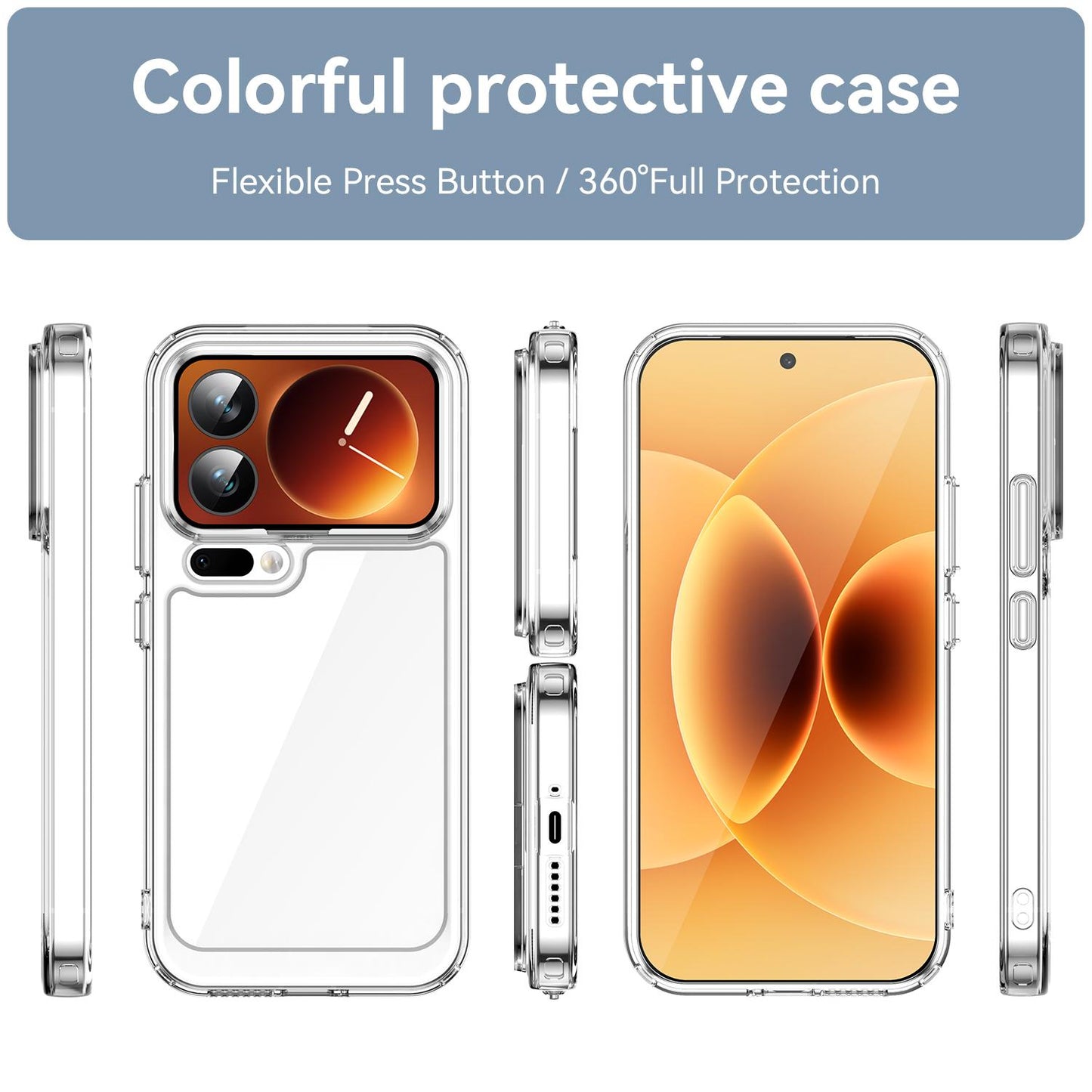 Xiaomi 17 Pro Acrylic Hybrid TPU Protective Phone Case, Colourful Series Shockproof Cover