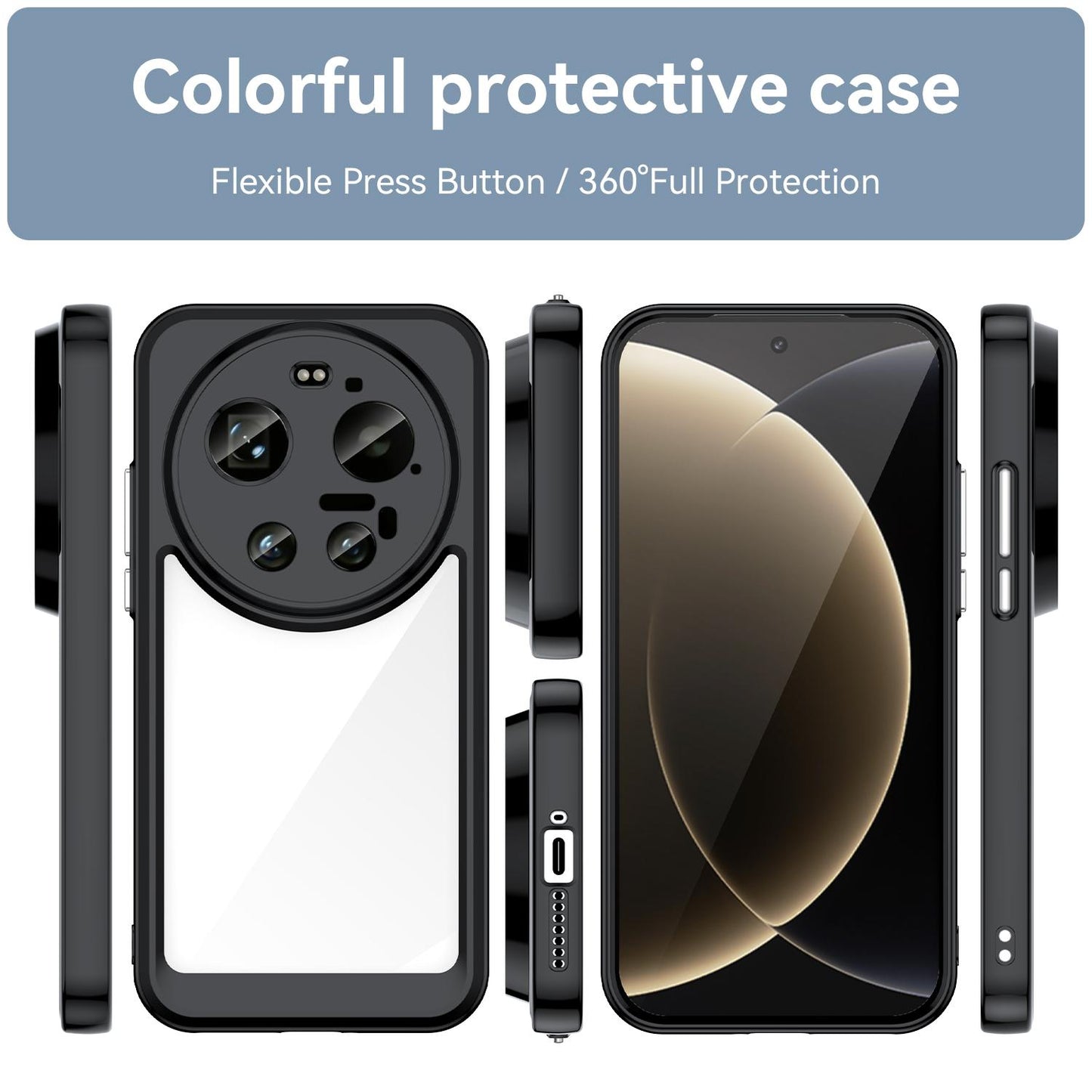 Xiaomi 17 Ultra Acrylic Hybrid TPU Protective Phone Case, Colourful Series Shockproof Cover