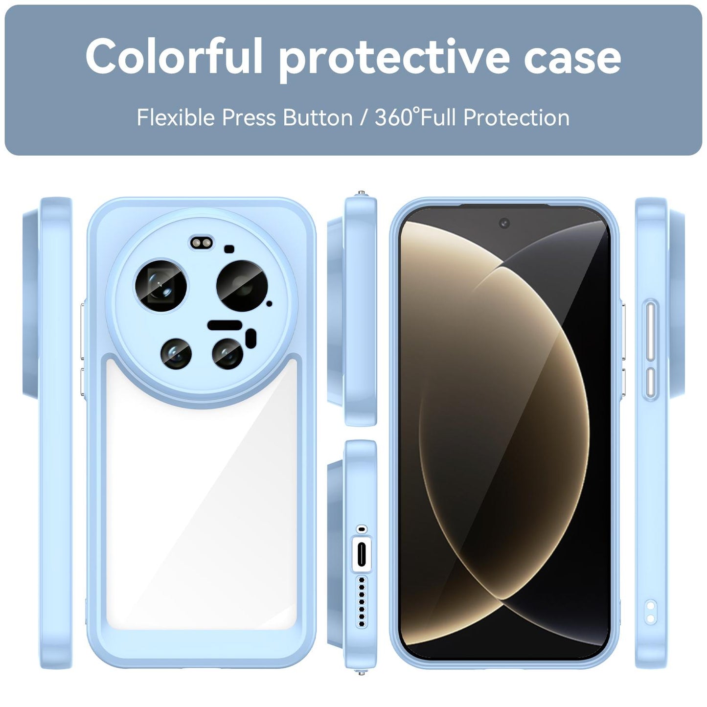 Xiaomi 17 Ultra Acrylic Hybrid TPU Protective Phone Case, Colourful Series Shockproof Cover