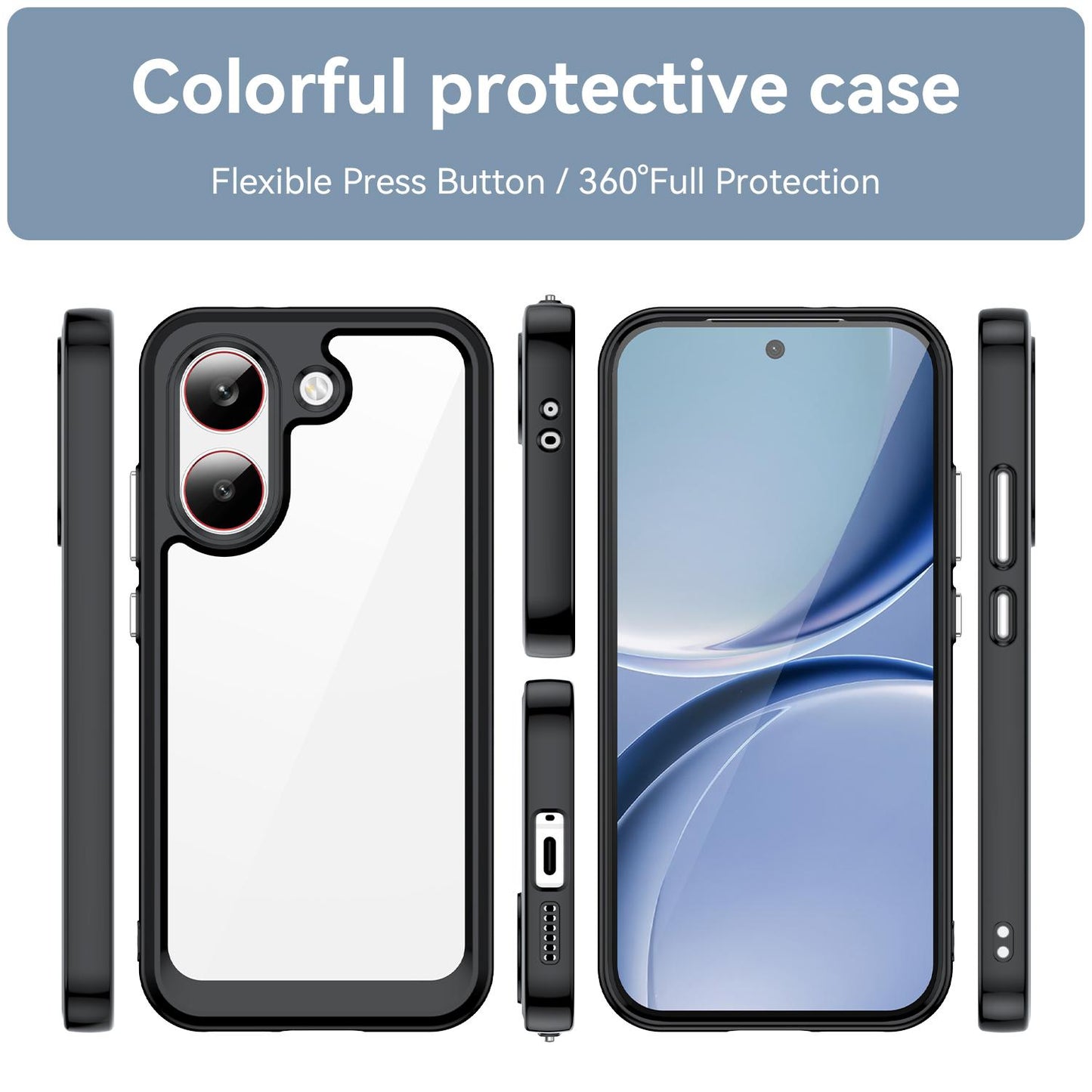 Xiaomi Poco X8 Pro 5G Acrylic Hybrid TPU Protective Phone Case, Colourful Series Shockproof Cover