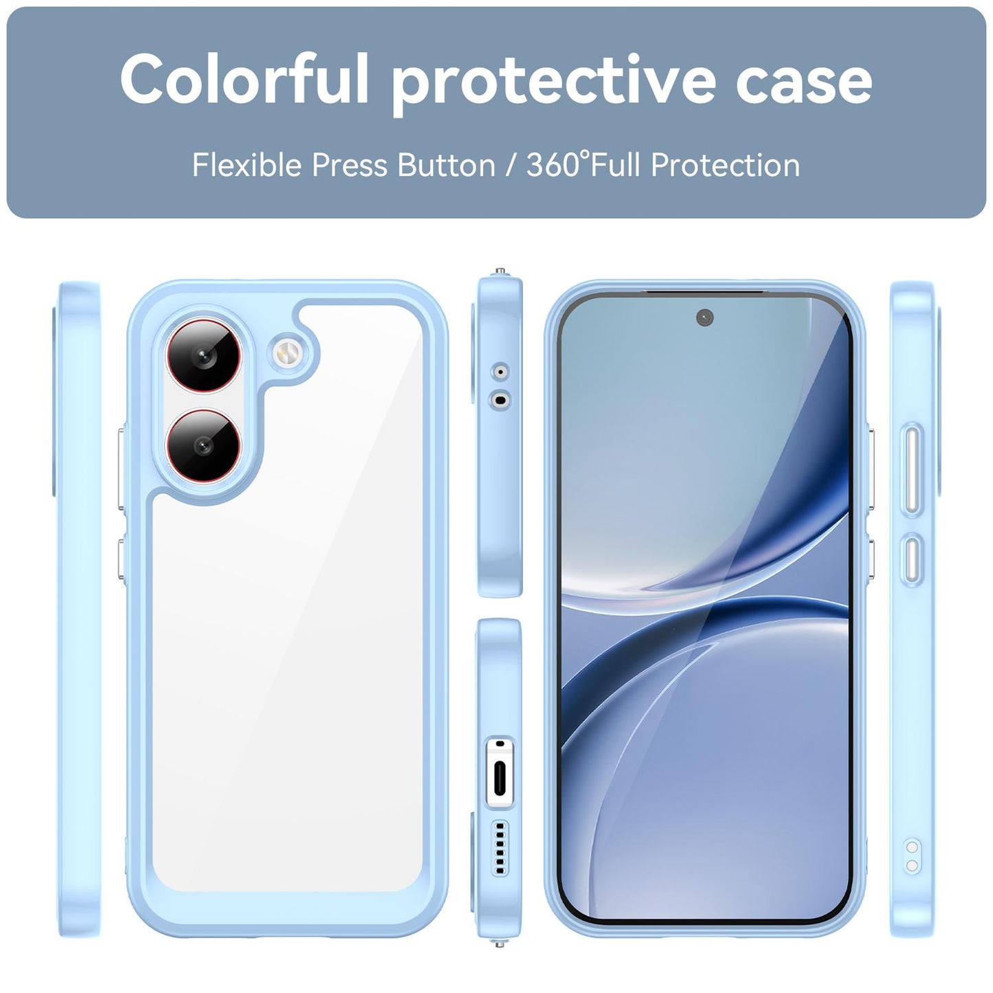 Xiaomi Poco X8 Pro 5G Acrylic Hybrid TPU Protective Phone Case, Colourful Series Shockproof Cover