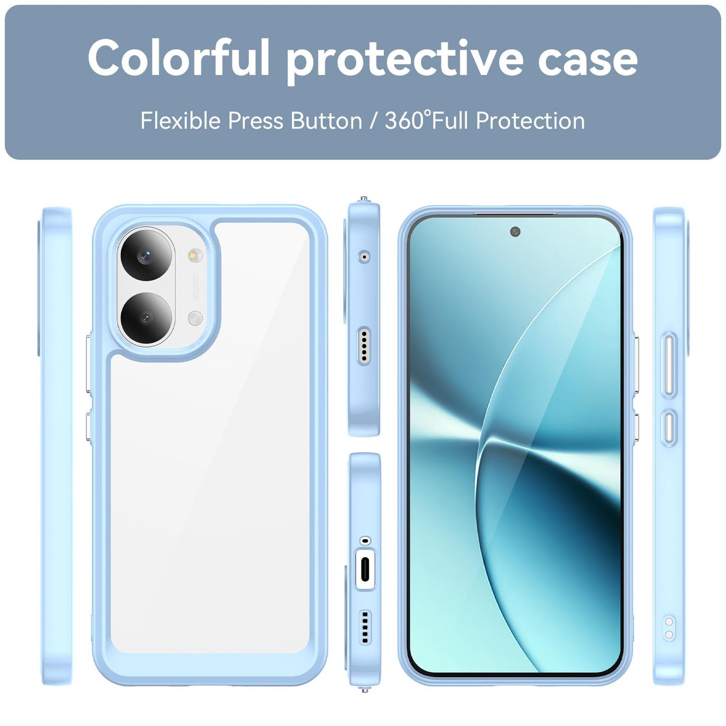 Xiaomi Poco X8 Pro Max 5G Acrylic Hybrid TPU Protective Phone Case, Colourful Series Shockproof Cover
