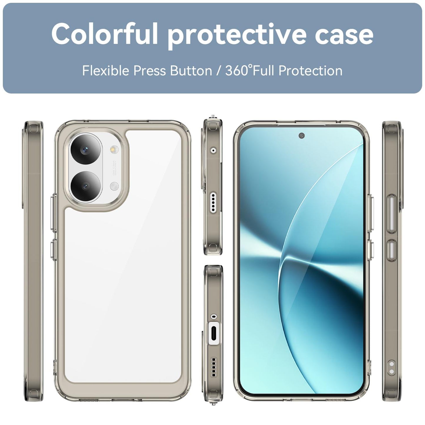 Xiaomi Poco X8 Pro Max 5G Acrylic Hybrid TPU Protective Phone Case, Colourful Series Shockproof Cover