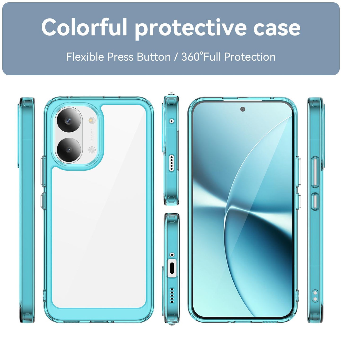 Xiaomi Poco X8 Pro Max 5G Acrylic Hybrid TPU Protective Phone Case, Colourful Series Shockproof Cover