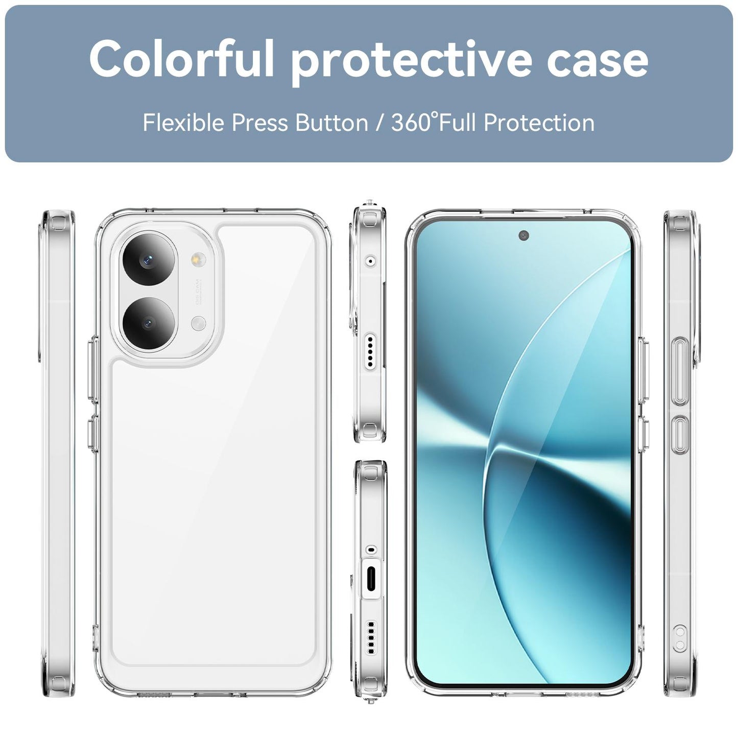 Xiaomi Poco X8 Pro Max 5G Acrylic Hybrid TPU Protective Phone Case, Colourful Series Shockproof Cover