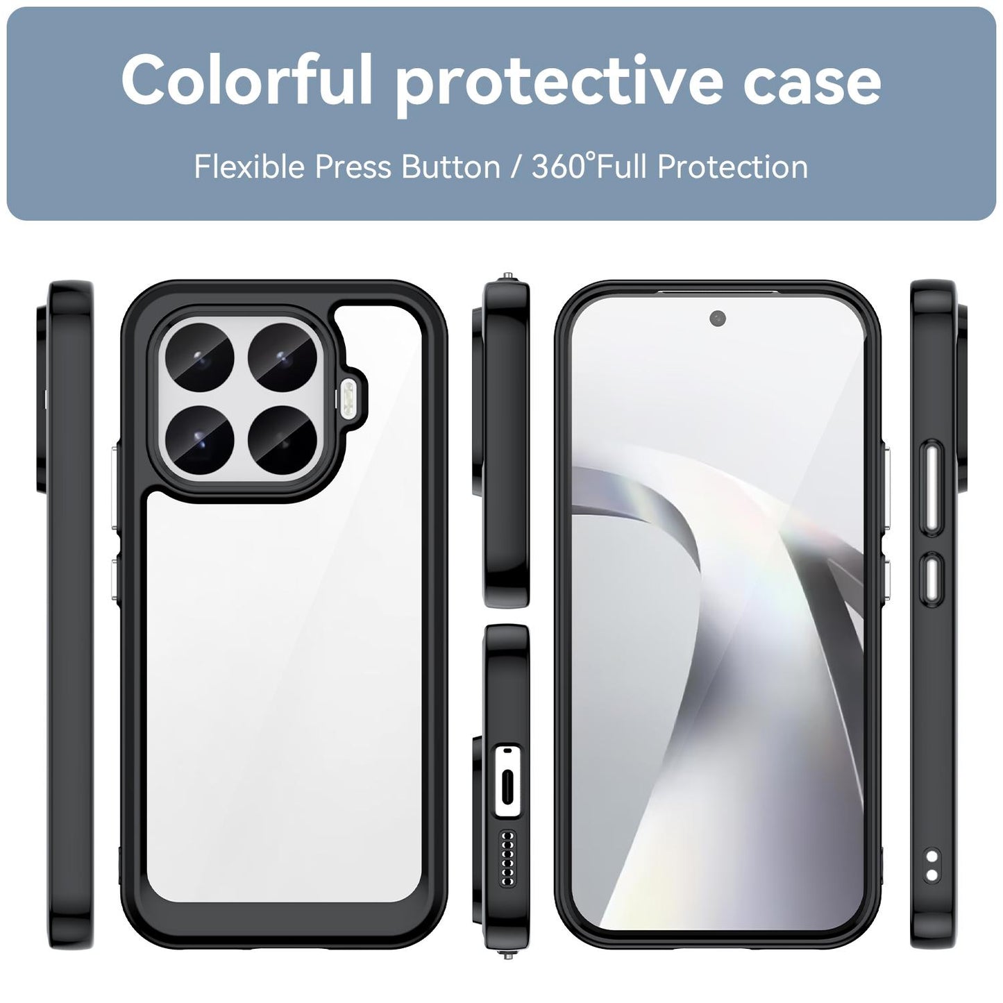 Xiaomi 17T 5G Acrylic Hybrid TPU Protective Phone Case, Colourful Series Shockproof Cover