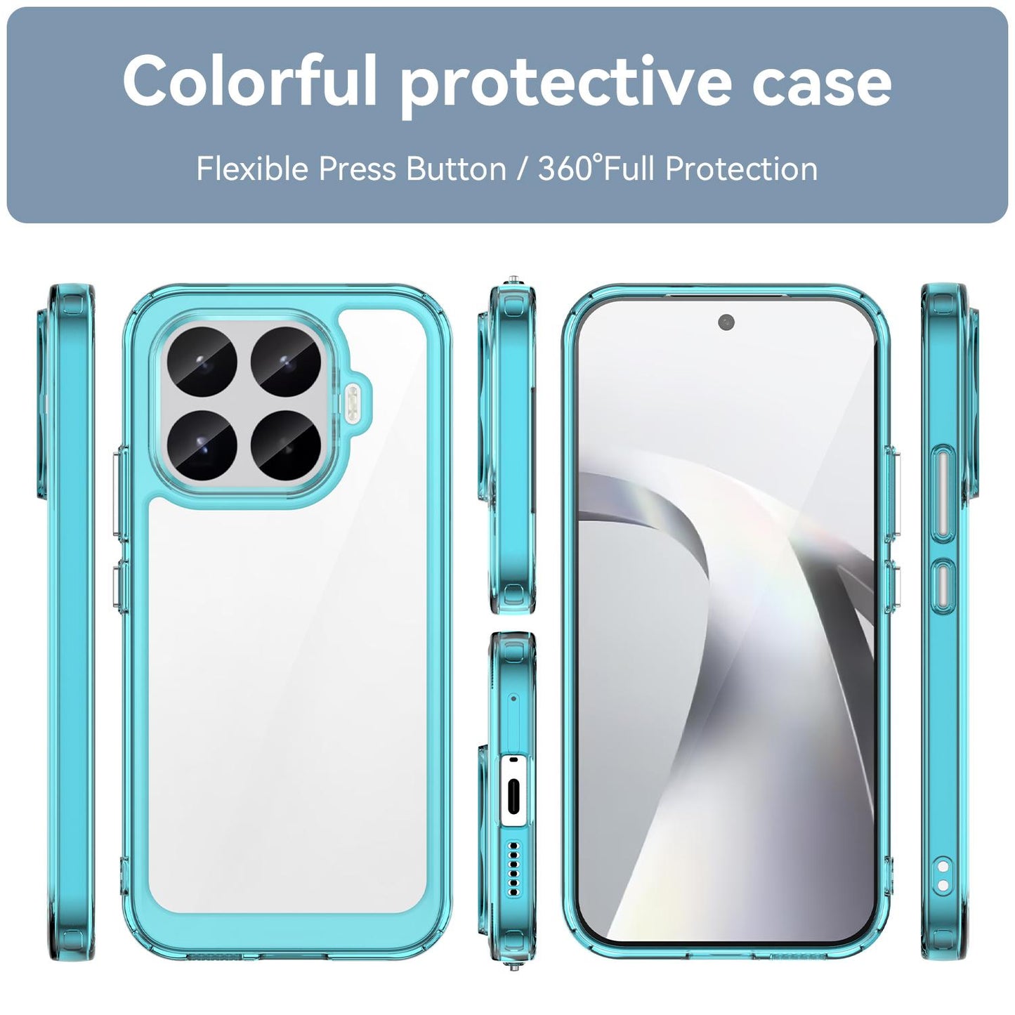 Xiaomi 17T 5G Acrylic Hybrid TPU Protective Phone Case, Colourful Series Shockproof Cover