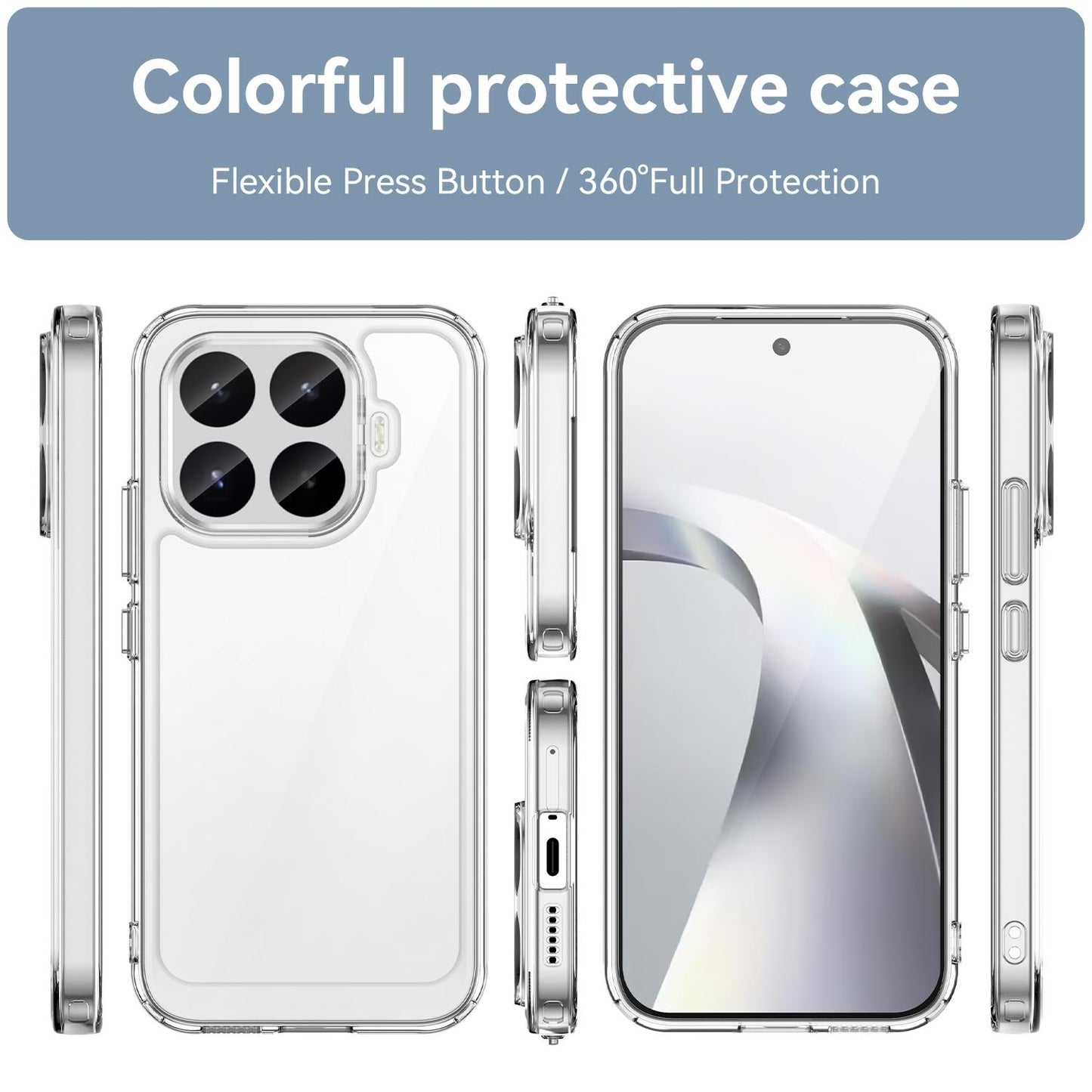 Xiaomi 17T 5G Acrylic Hybrid TPU Protective Phone Case, Colourful Series Shockproof Cover