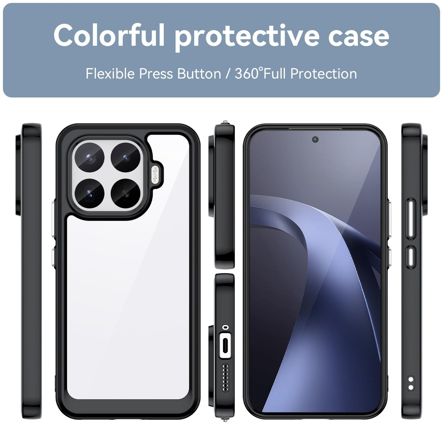 Xiaomi 17T Pro 5G Acrylic Hybrid TPU Protective Phone Case, Colourful Series Shockproof Cover