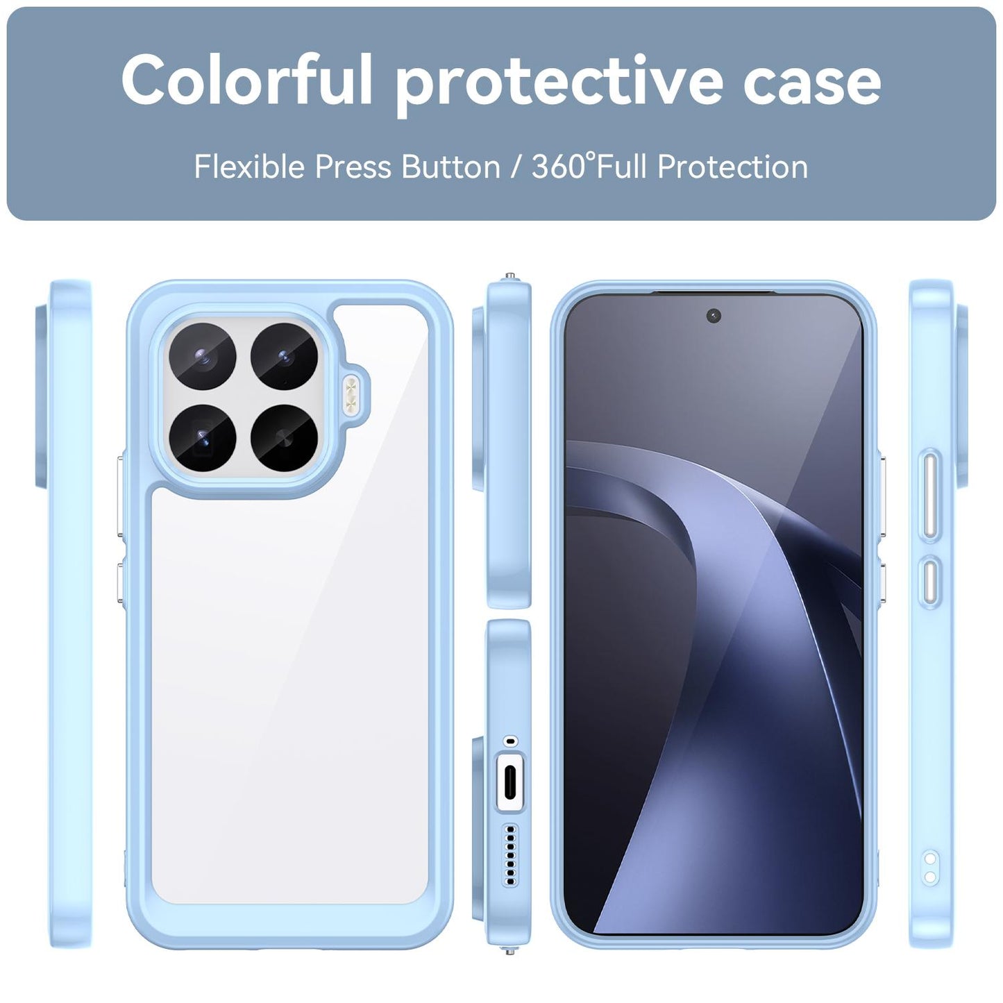 Xiaomi 17T Pro 5G Acrylic Hybrid TPU Protective Phone Case, Colourful Series Shockproof Cover