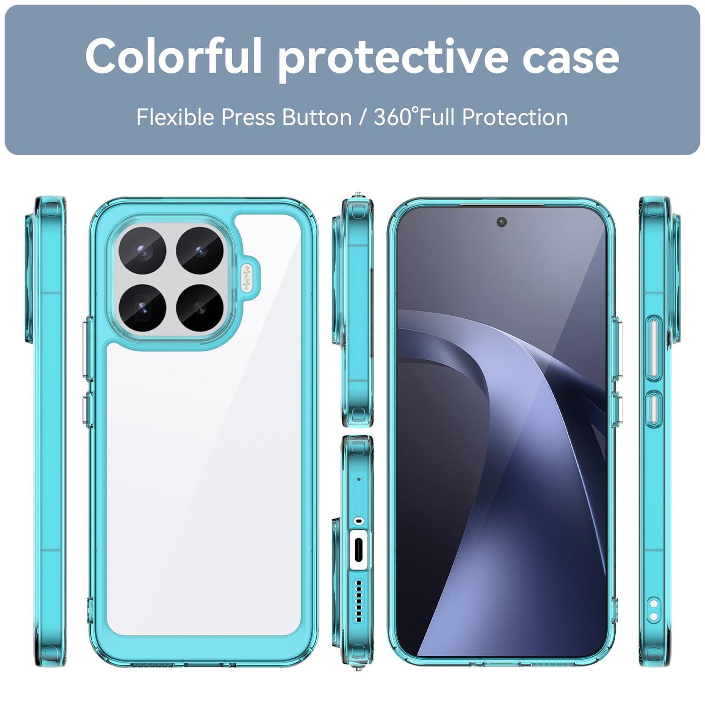 Xiaomi 17T Pro 5G Acrylic Hybrid TPU Protective Phone Case, Colourful Series Shockproof Cover