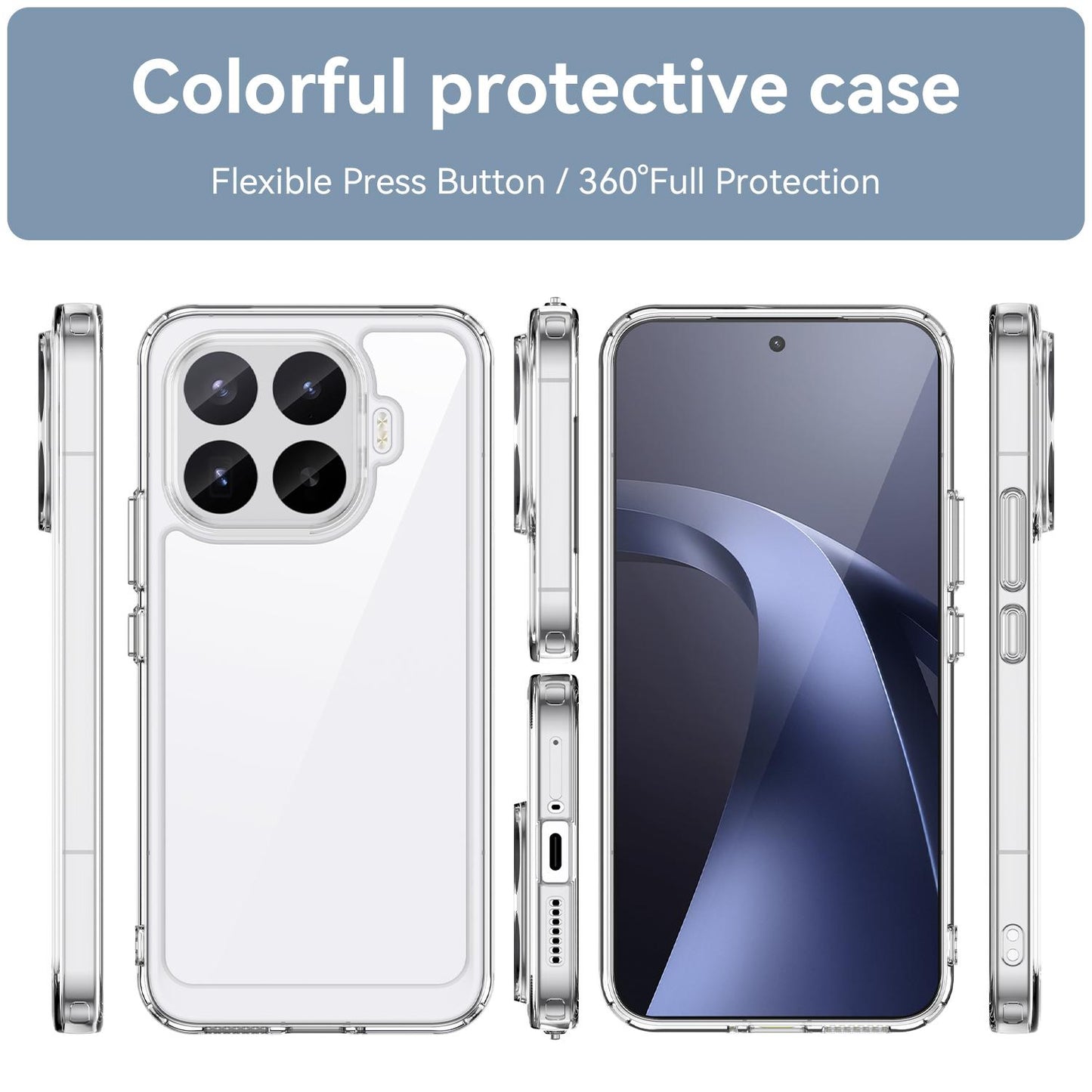 Xiaomi 17T Pro 5G Acrylic Hybrid TPU Protective Phone Case, Colourful Series Shockproof Cover