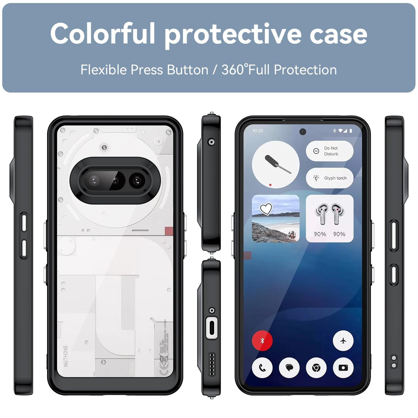 Nothing Phone 3a Acrylic Hybrid TPU Protective Phone Case, Colourful Series Shockproof Cover