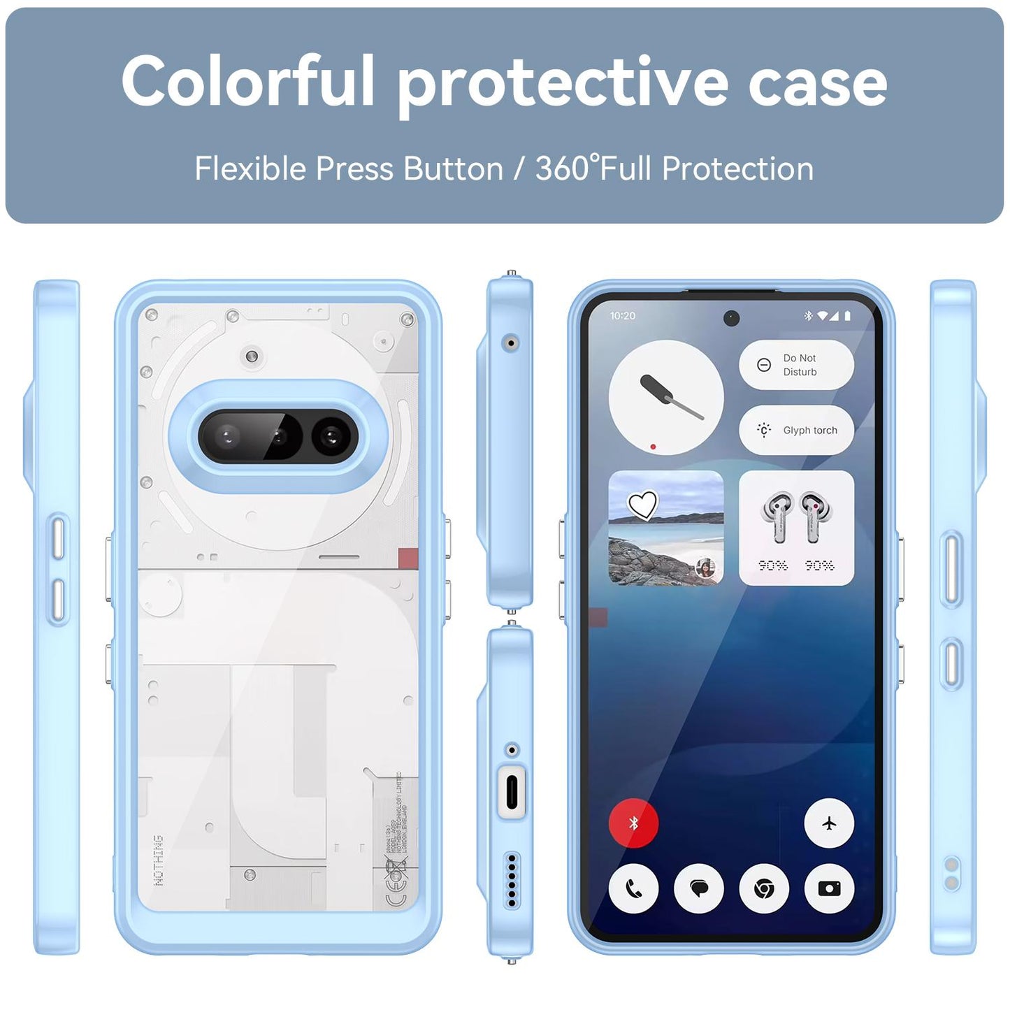 Nothing Phone 3a Acrylic Hybrid TPU Protective Phone Case, Colourful Series Shockproof Cover