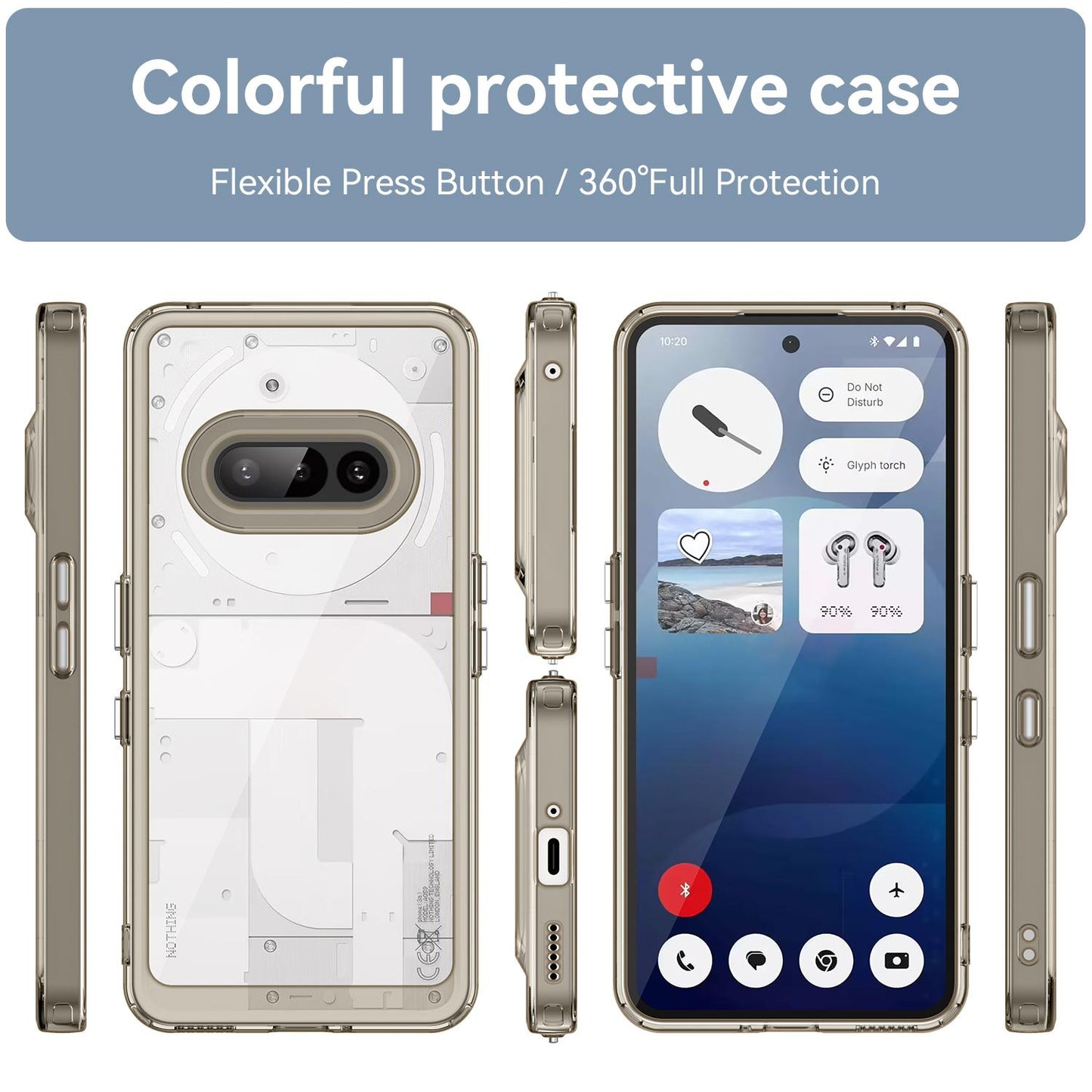 Nothing Phone 3a Acrylic Hybrid TPU Protective Phone Case, Colourful Series Shockproof Cover