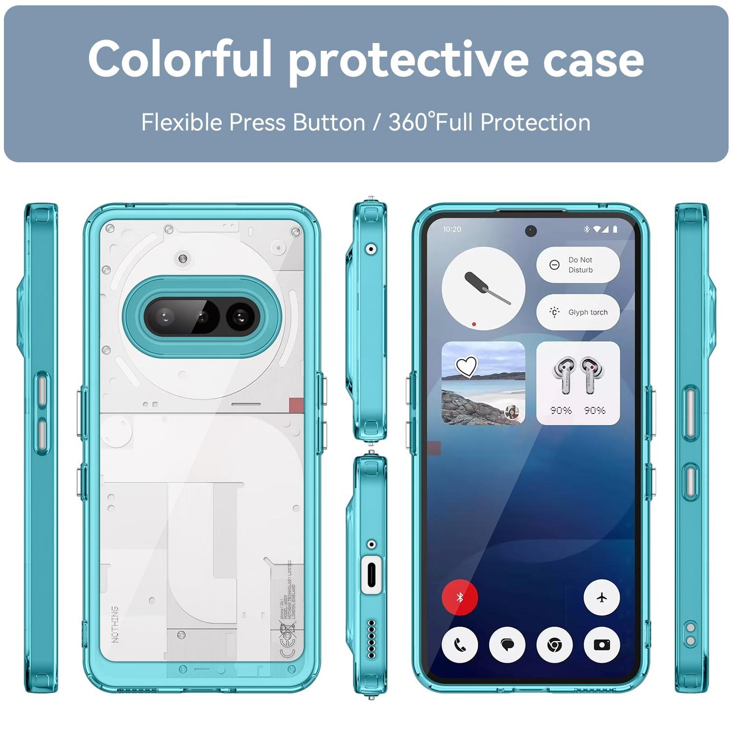 Nothing Phone 3a Acrylic Hybrid TPU Protective Phone Case, Colourful Series Shockproof Cover