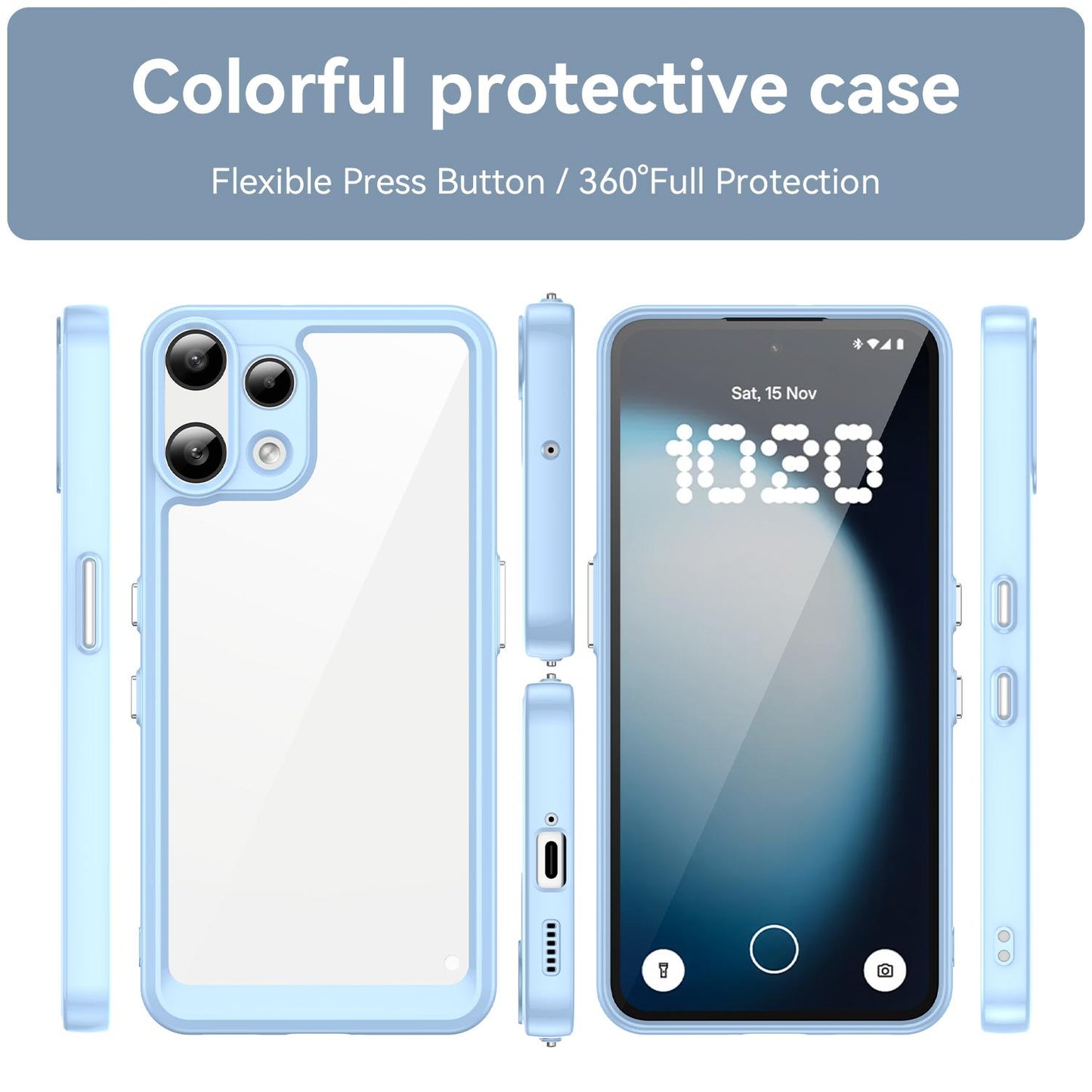 Nothing Phone 3a Lite Acrylic Hybrid TPU Protective Phone Case, Colourful Series Shockproof Cover