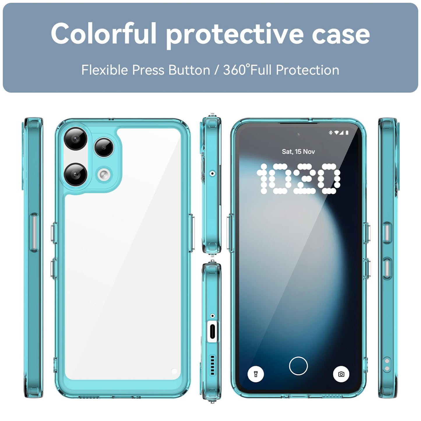 Nothing Phone 3a Lite Acrylic Hybrid TPU Protective Phone Case, Colourful Series Shockproof Cover