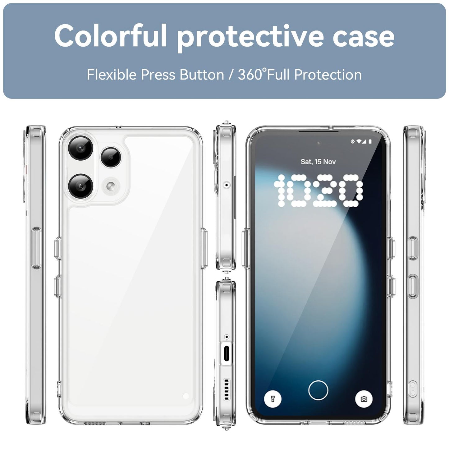 Nothing Phone 3a Lite Acrylic Hybrid TPU Protective Phone Case, Colourful Series Shockproof Cover