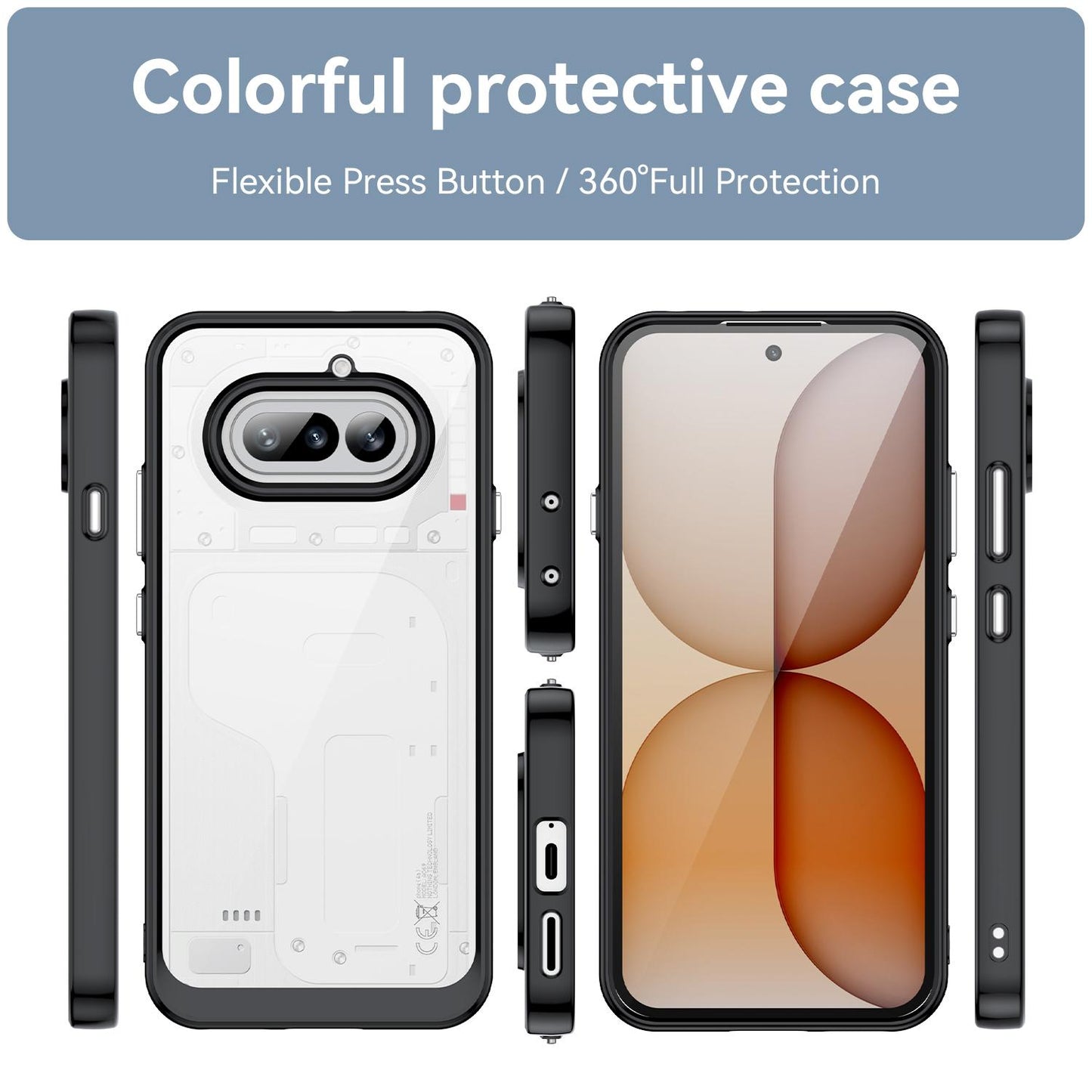 Nothing Phone 4a Acrylic Hybrid TPU Protective Phone Case, Colourful Series Shockproof Cover