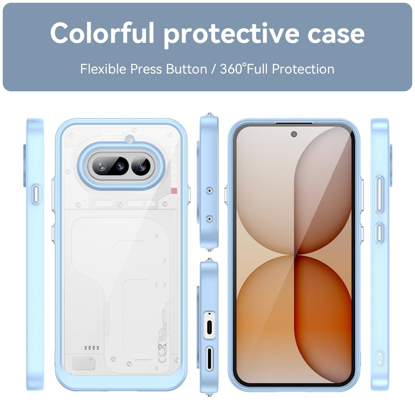Nothing Phone 4a Acrylic Hybrid TPU Protective Phone Case, Colourful Series Shockproof Cover