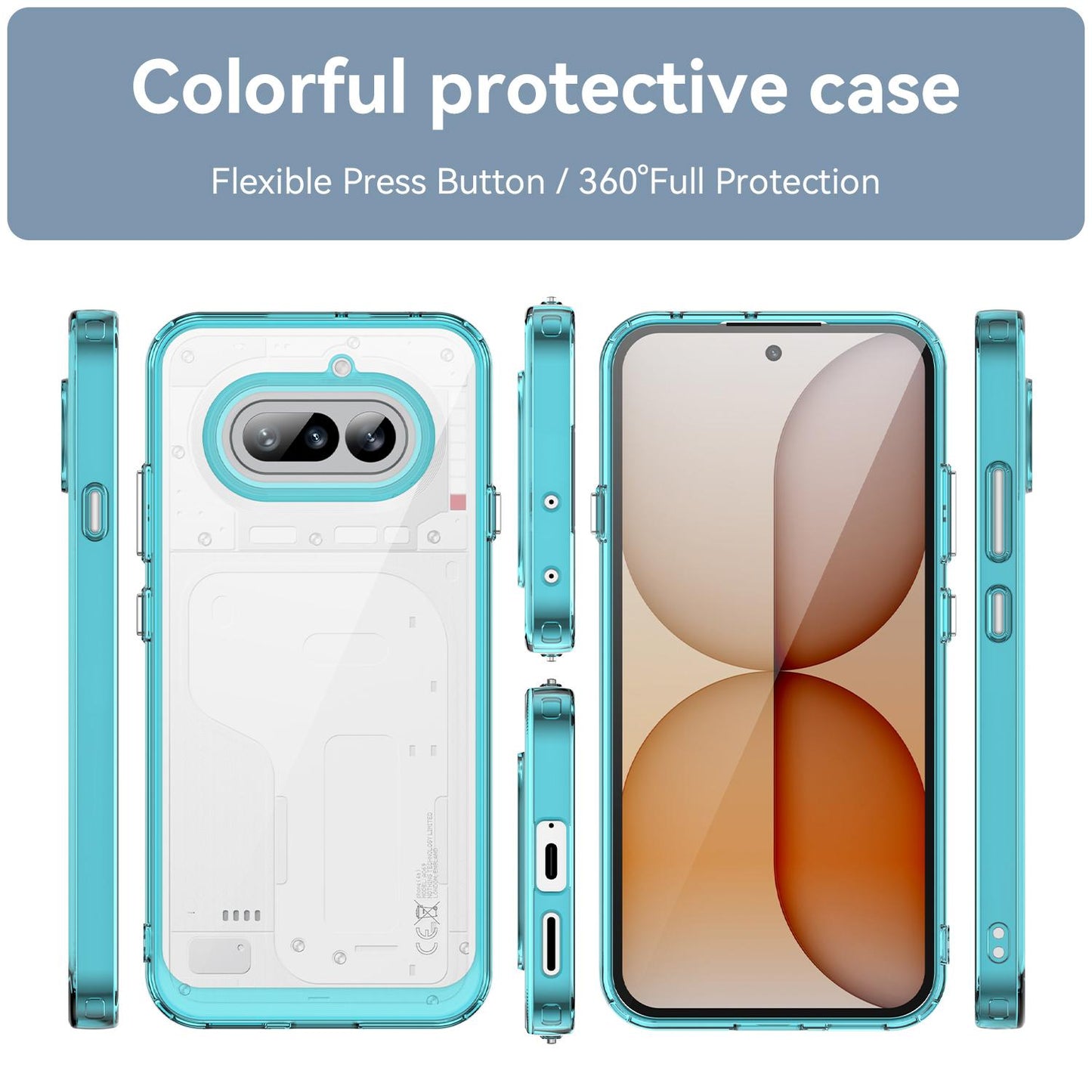 Nothing Phone 4a Acrylic Hybrid TPU Protective Phone Case, Colourful Series Shockproof Cover