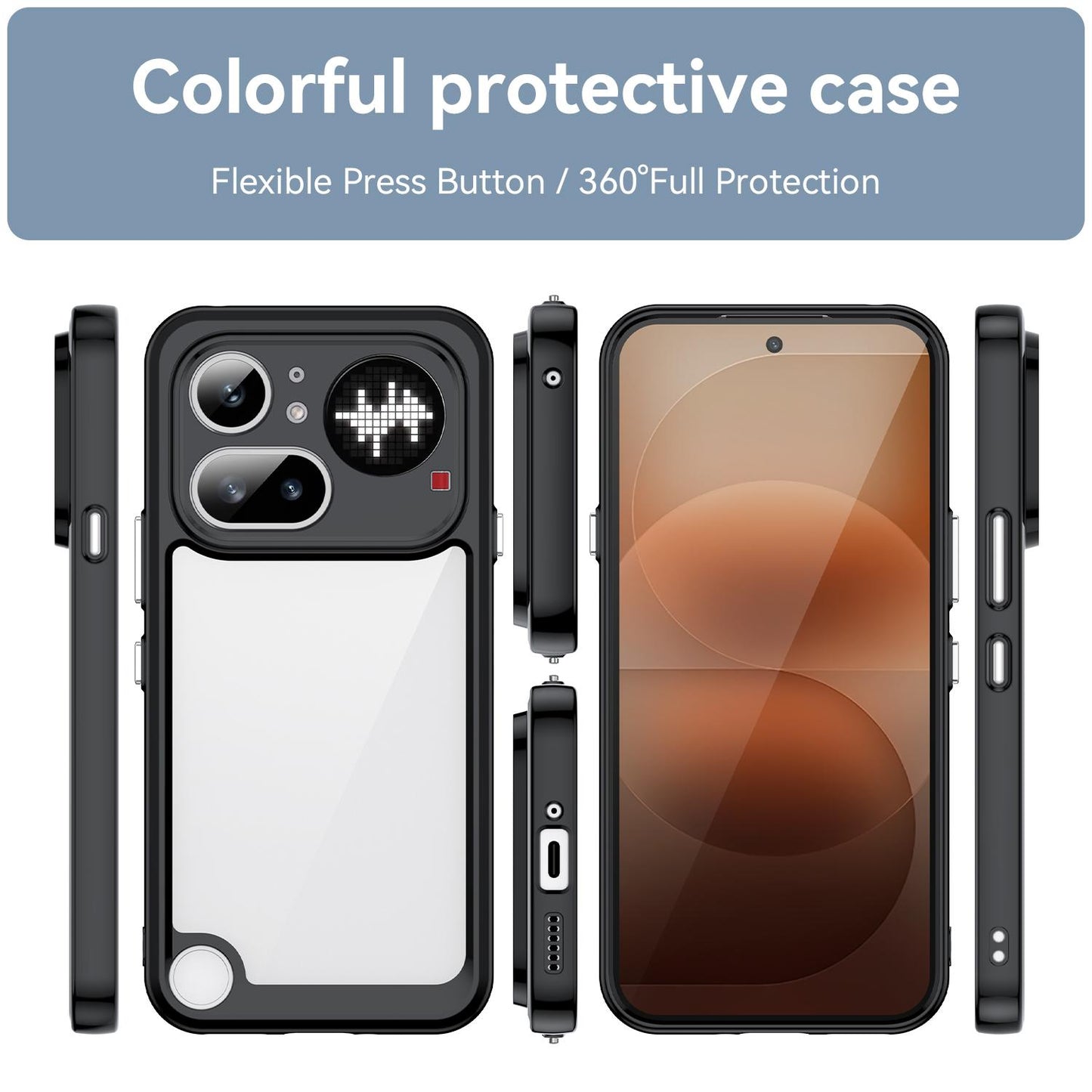 Nothing Phone 4a Pro Acrylic Hybrid TPU Protective Phone Case, Colourful Series Shockproof Cover