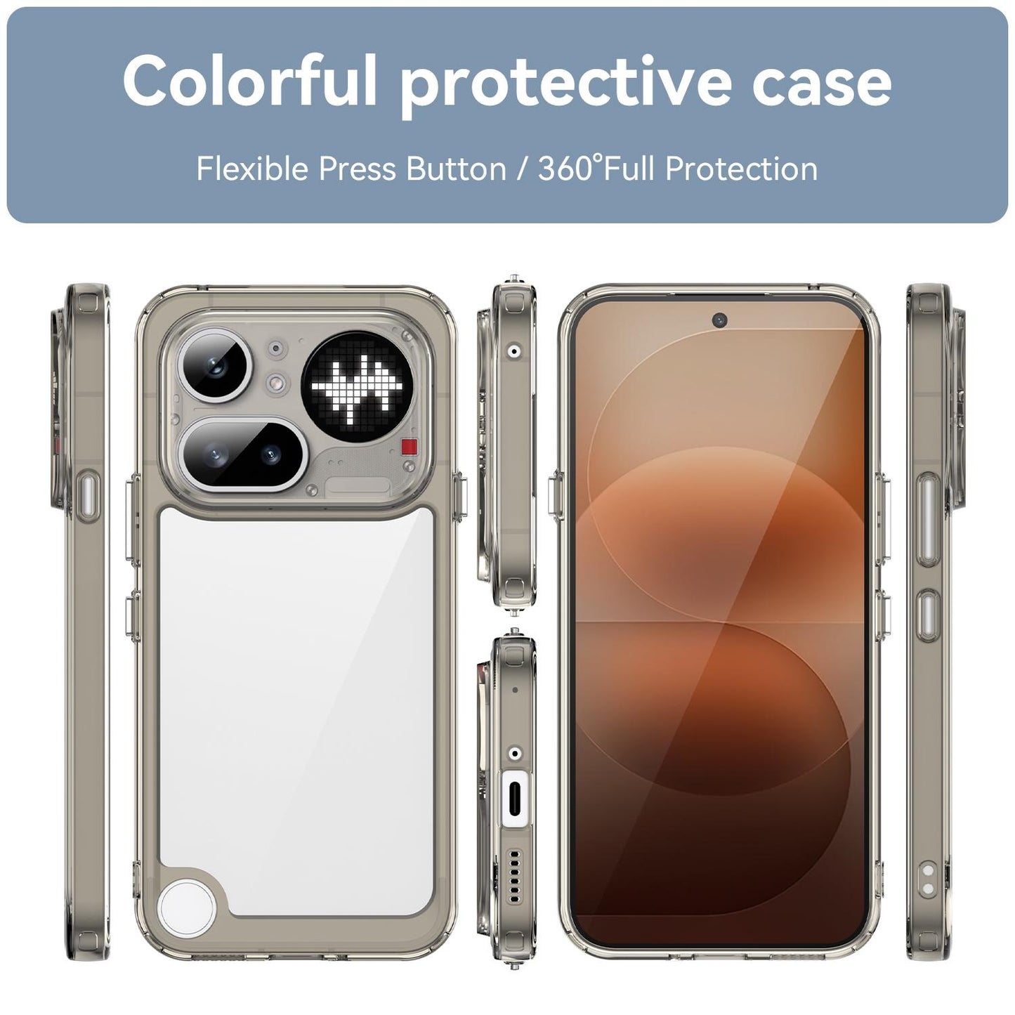 Nothing Phone 4a Pro Acrylic Hybrid TPU Protective Phone Case, Colourful Series Shockproof Cover