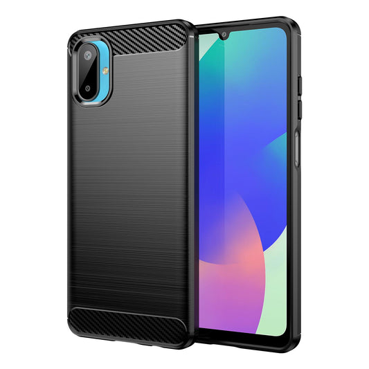 Samsung Galaxy F06 5G Carbon Fibre Brushed Texture TPU Protective Phone Case Shockproof Slim Cover