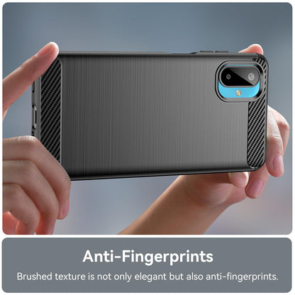 Samsung Galaxy F06 5G Carbon Fibre Brushed Texture TPU Protective Phone Case Shockproof Slim Cover