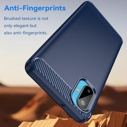 Samsung Galaxy F06 5G Carbon Fibre Brushed Texture TPU Protective Phone Case Shockproof Slim Cover