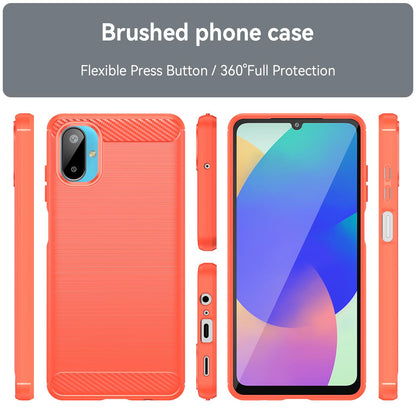 Samsung Galaxy F06 5G Carbon Fiber Brushed Texture TPU Protective Phone Case Shockproof Slim Cover