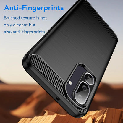 Samsung Galaxy F56 5G Carbon Fiber Brushed Texture TPU Protective Phone Case Shockproof Slim Cover