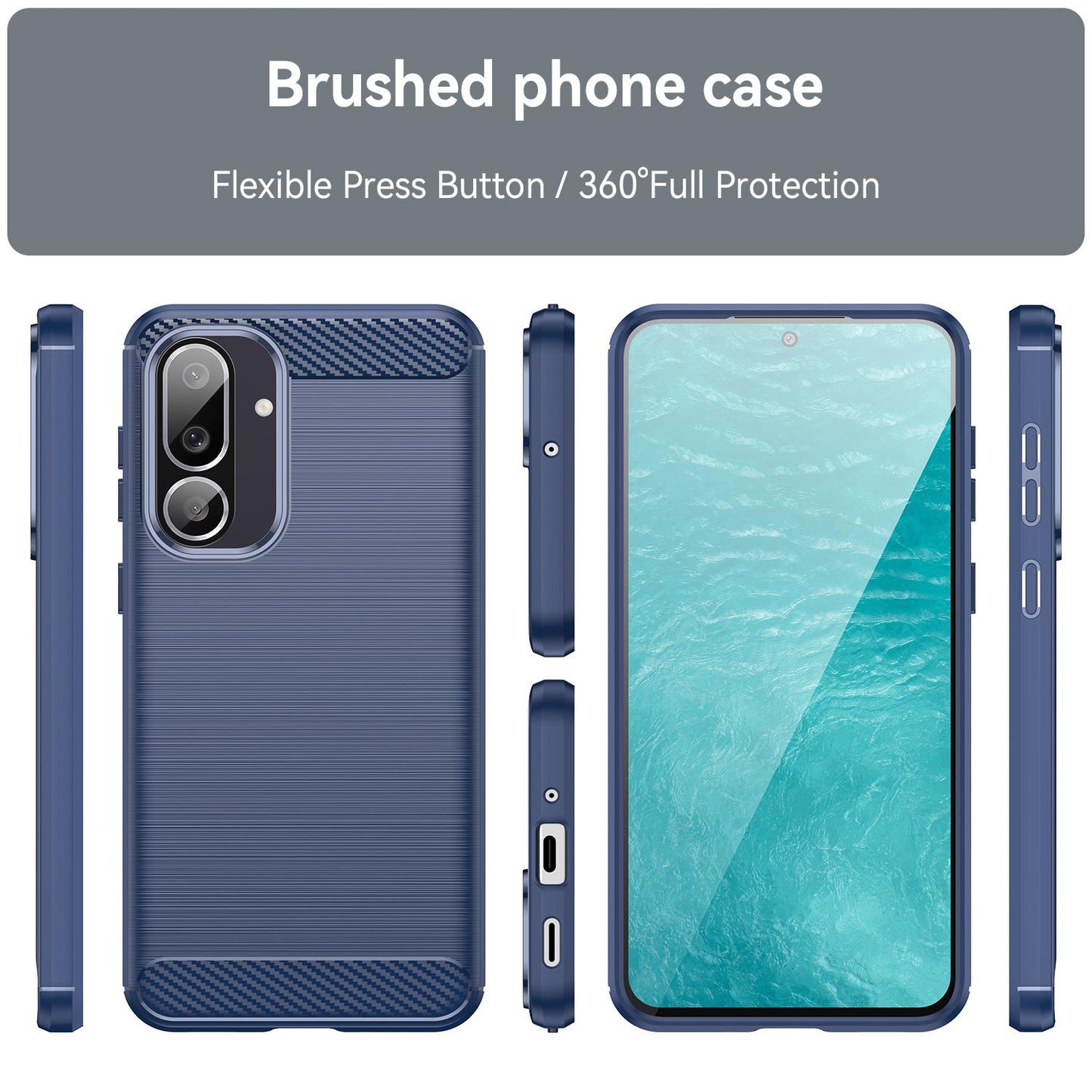 Samsung Galaxy F56 5G Carbon Fibre Brushed Texture TPU Protective Phone Case Shockproof Slim Cover