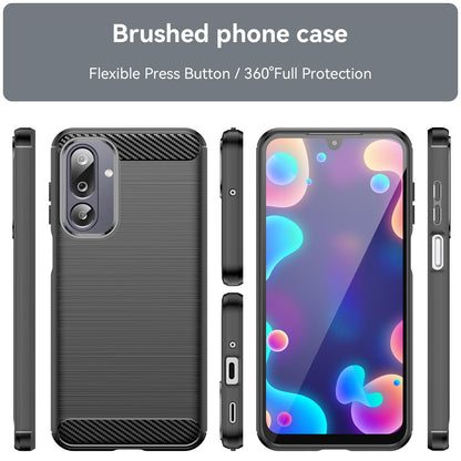 Samsung Galaxy F16 5G Carbon Fibre Brushed Texture TPU Protective Phone Case Shockproof Slim Cover
