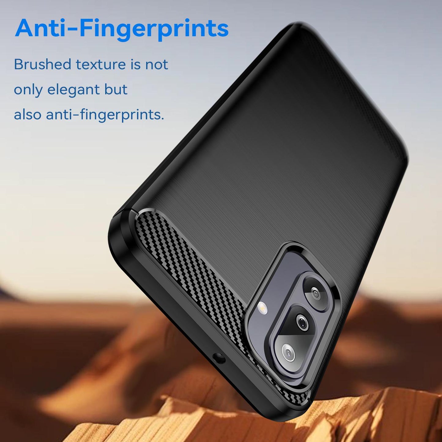 Samsung Galaxy F16 5G Carbon Fibre Brushed Texture TPU Protective Phone Case Shockproof Slim Cover
