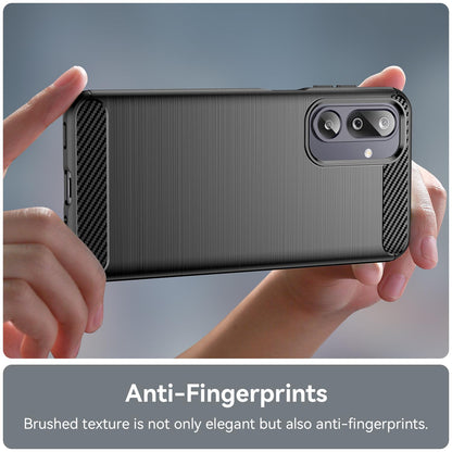 Samsung Galaxy F16 5G Carbon Fiber Brushed Texture TPU Protective Phone Case Shockproof Slim Cover