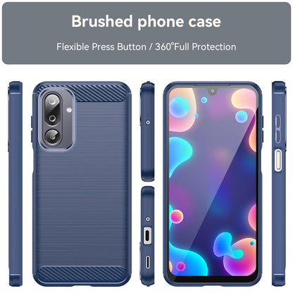 Samsung Galaxy F16 5G Carbon Fiber Brushed Texture TPU Protective Phone Case Shockproof Slim Cover